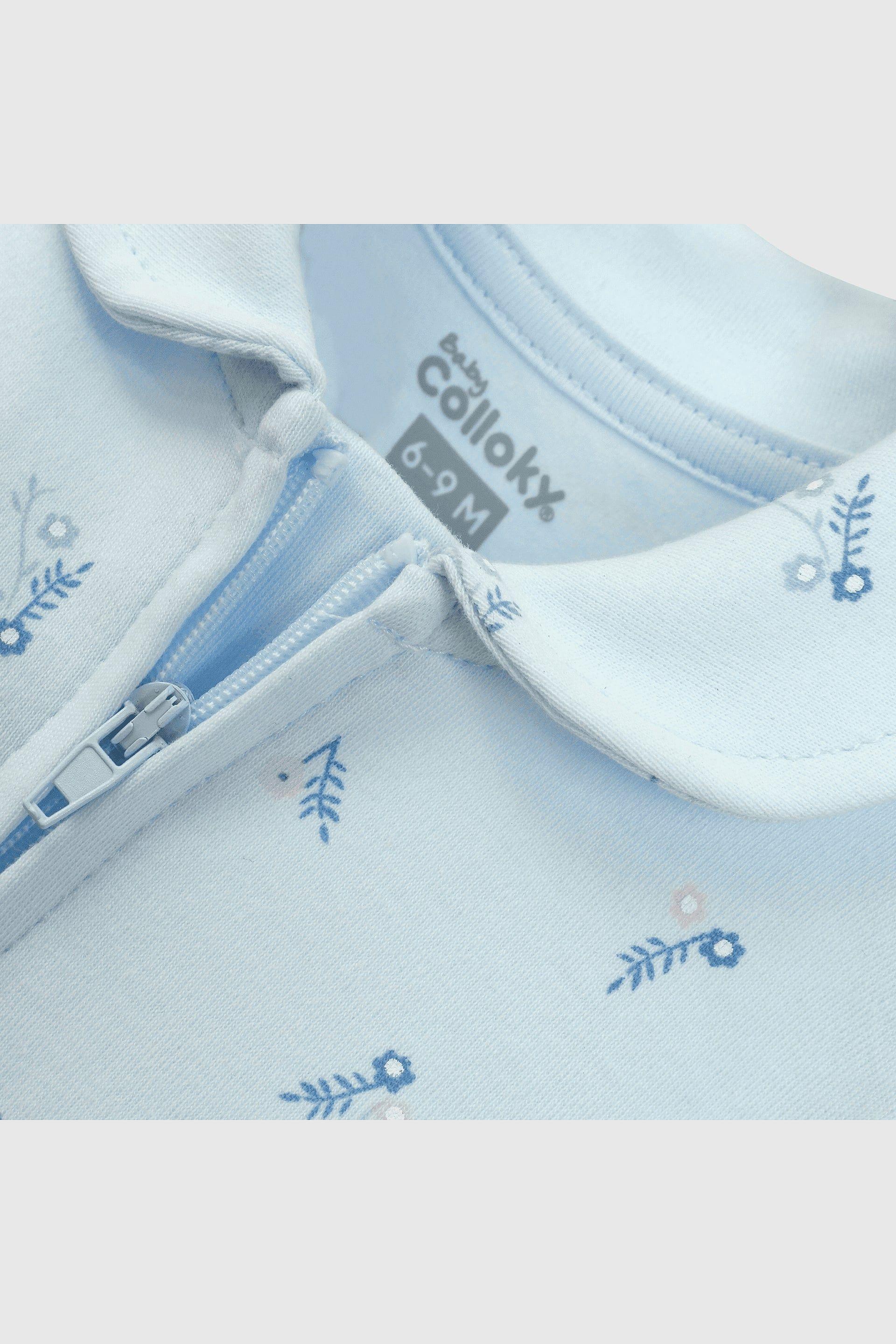 Pijama Celeste Flores-2