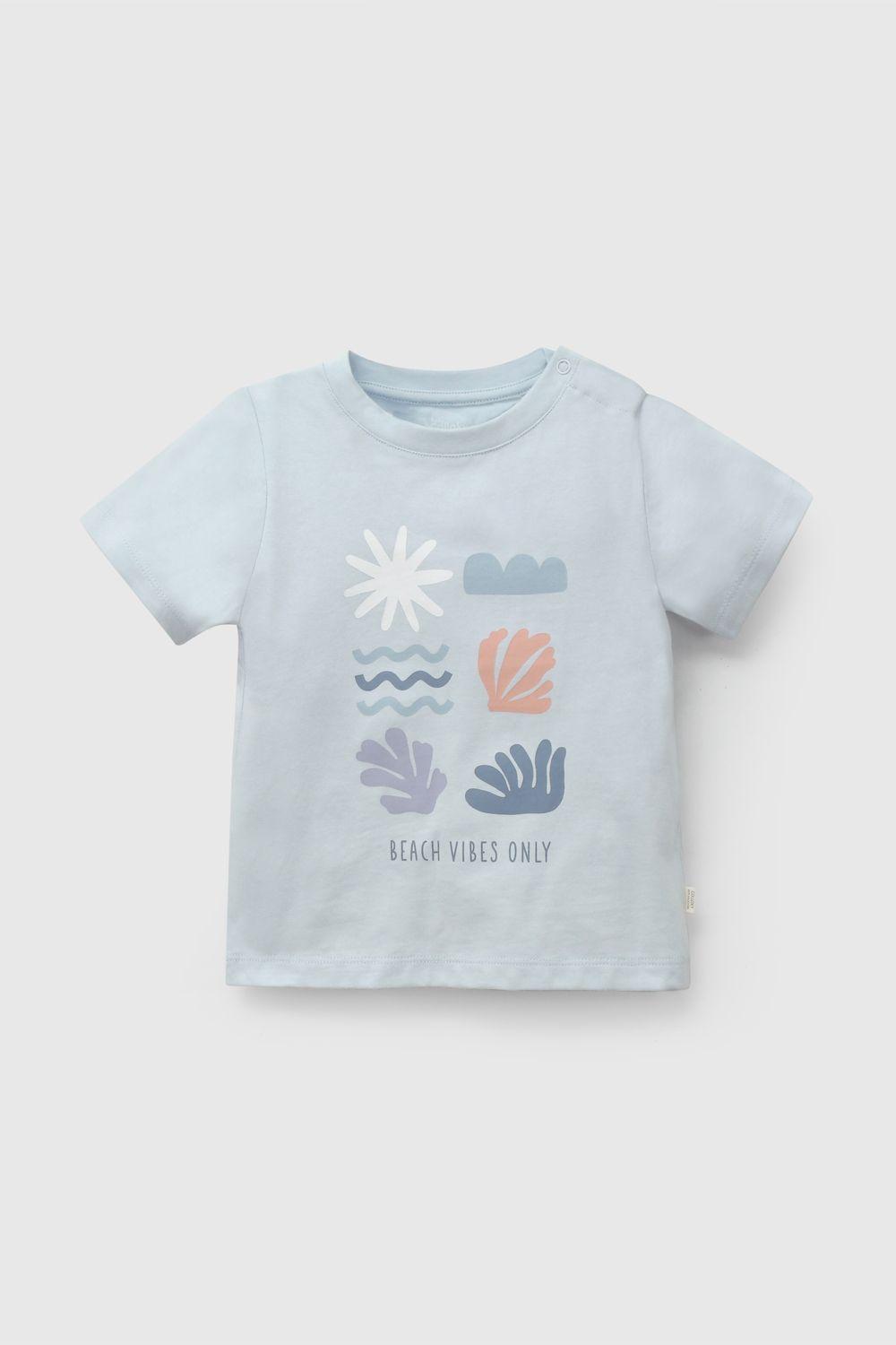 Polera Celeste Beach Vibes De Niño POJE9940V26-0