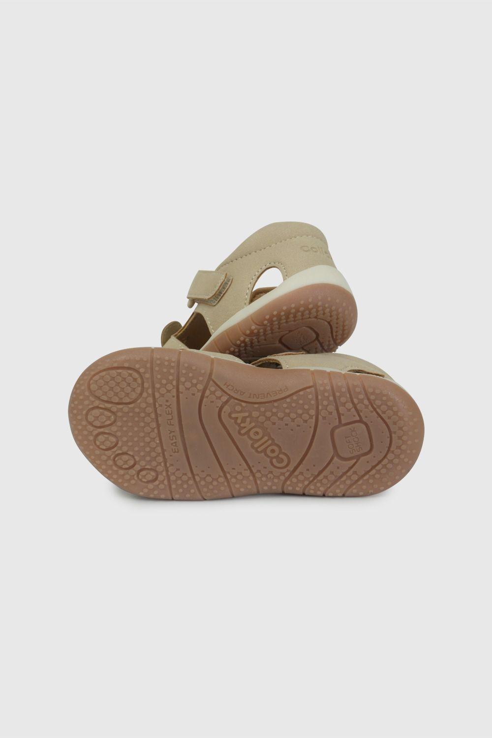 Sandalia Cangrejera con Diseño de Oso Beige 33070266V26-2