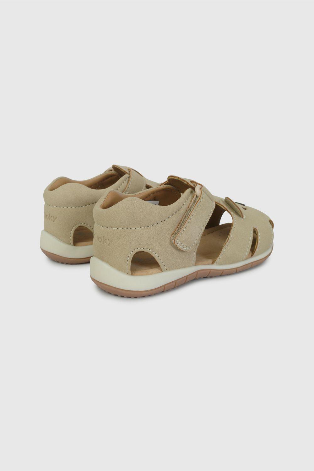 Sandalia Cangrejera con Diseño de Oso Beige 33070266V26-4