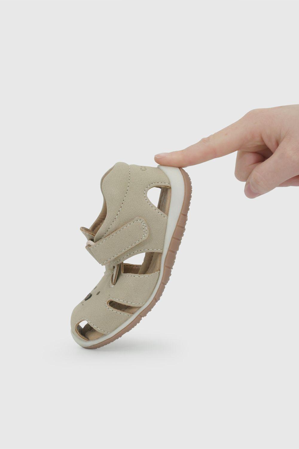 Sandalia Cangrejera con Diseño de Oso Beige 33070266V26-6