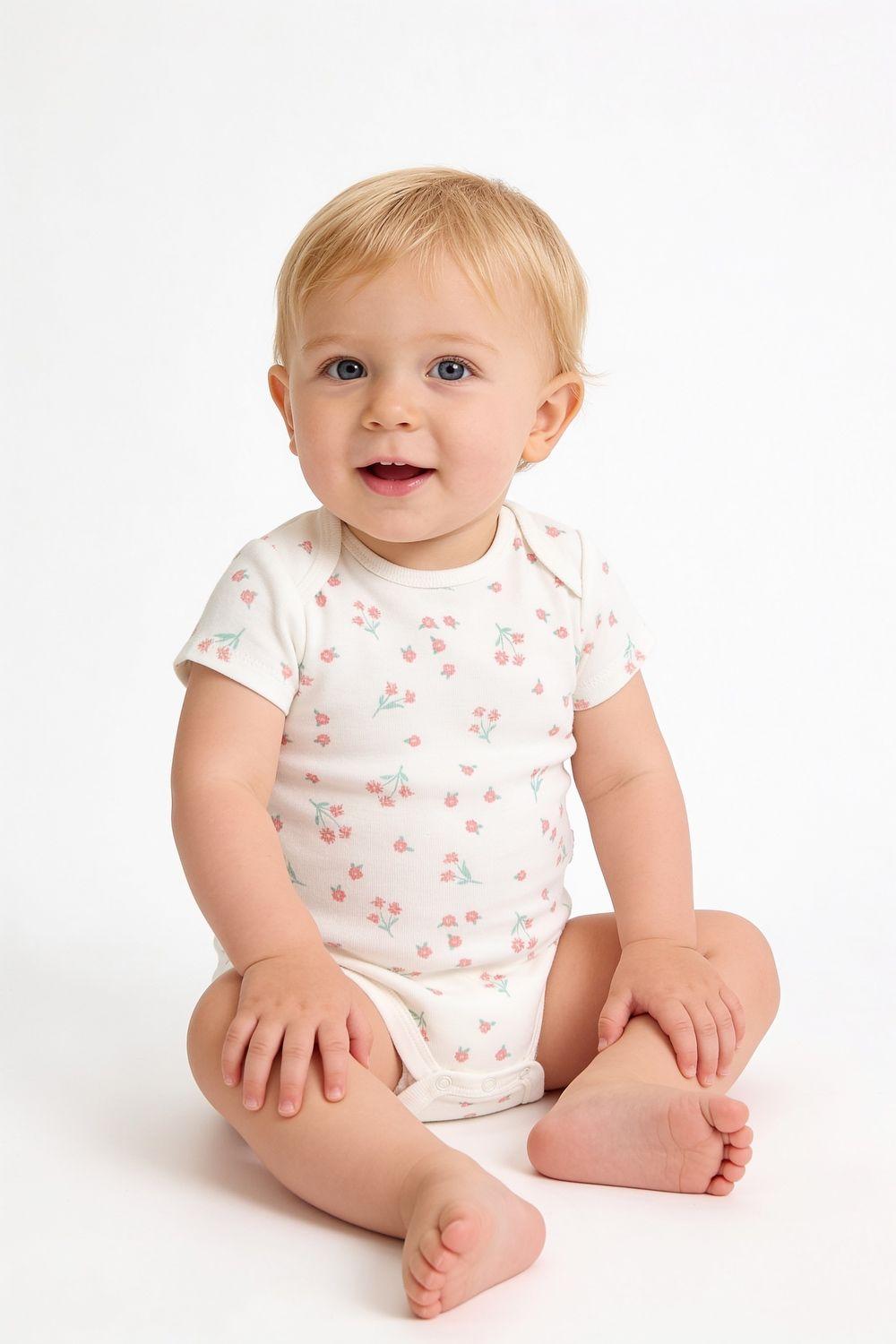 Set Body Flores Rib Rosado Niña 0/3M a 11/2-2A Colloky-1