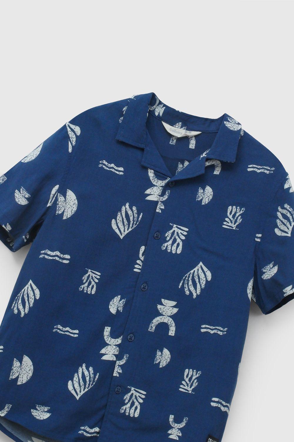 Camisa Azul Estampada De Niño CAVS0951V26-2