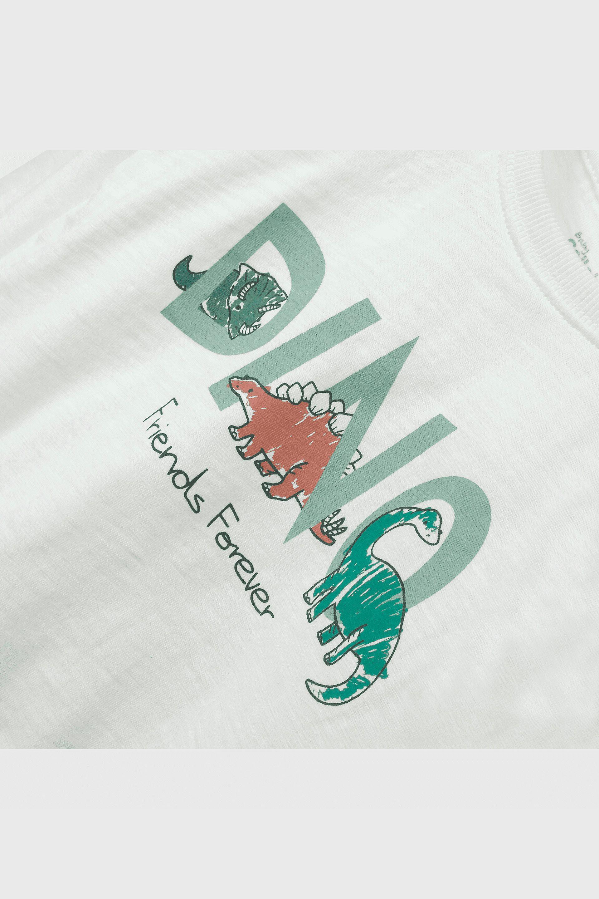 Polera Blanca Dinosaurios-2