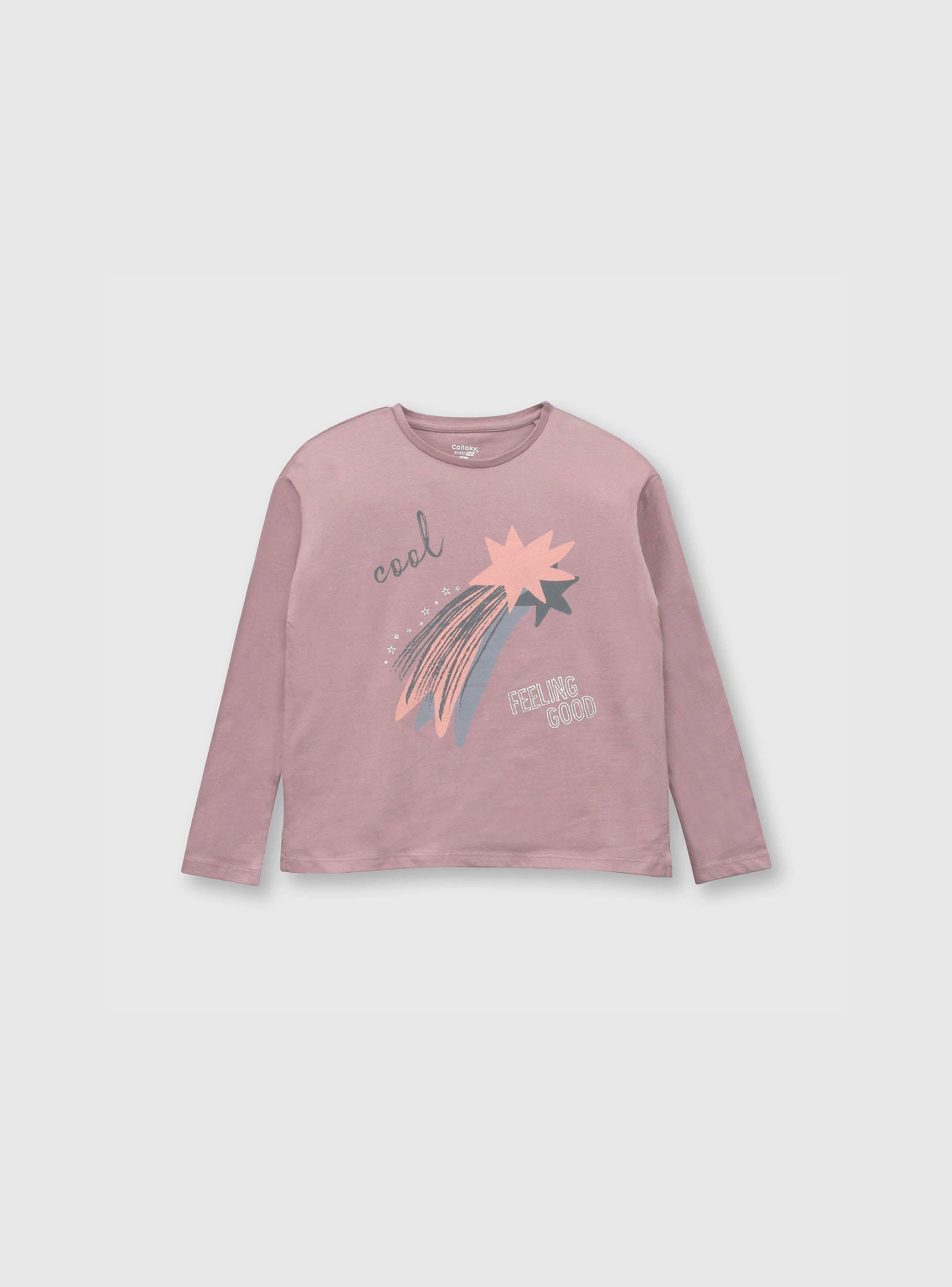 Polera De Niña Cometa Espacial Morado (2 A 12 Años) Colloky-0