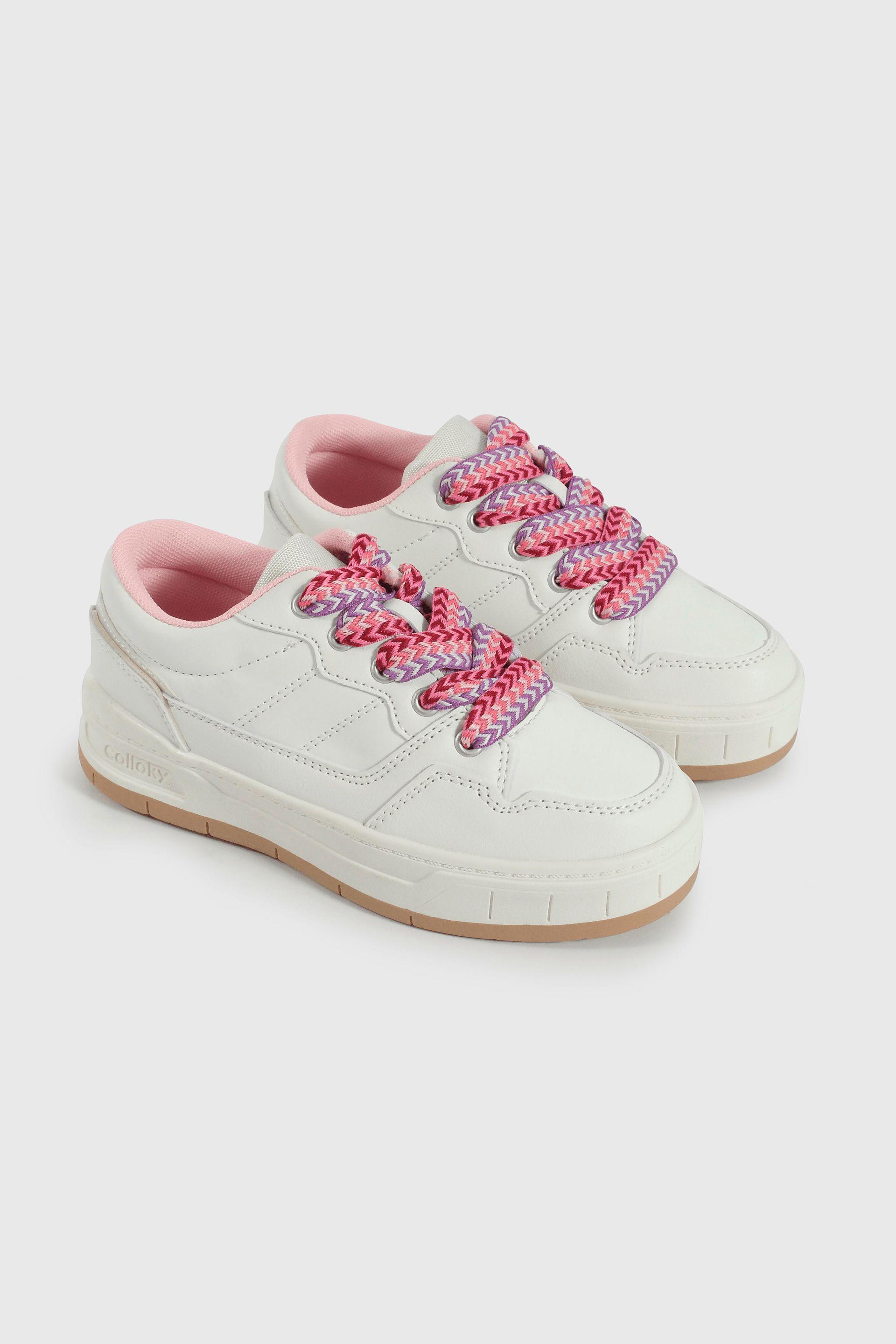 Zapatilla Lifestyle de Niña Multicolor Caña Baja con Cordón-0