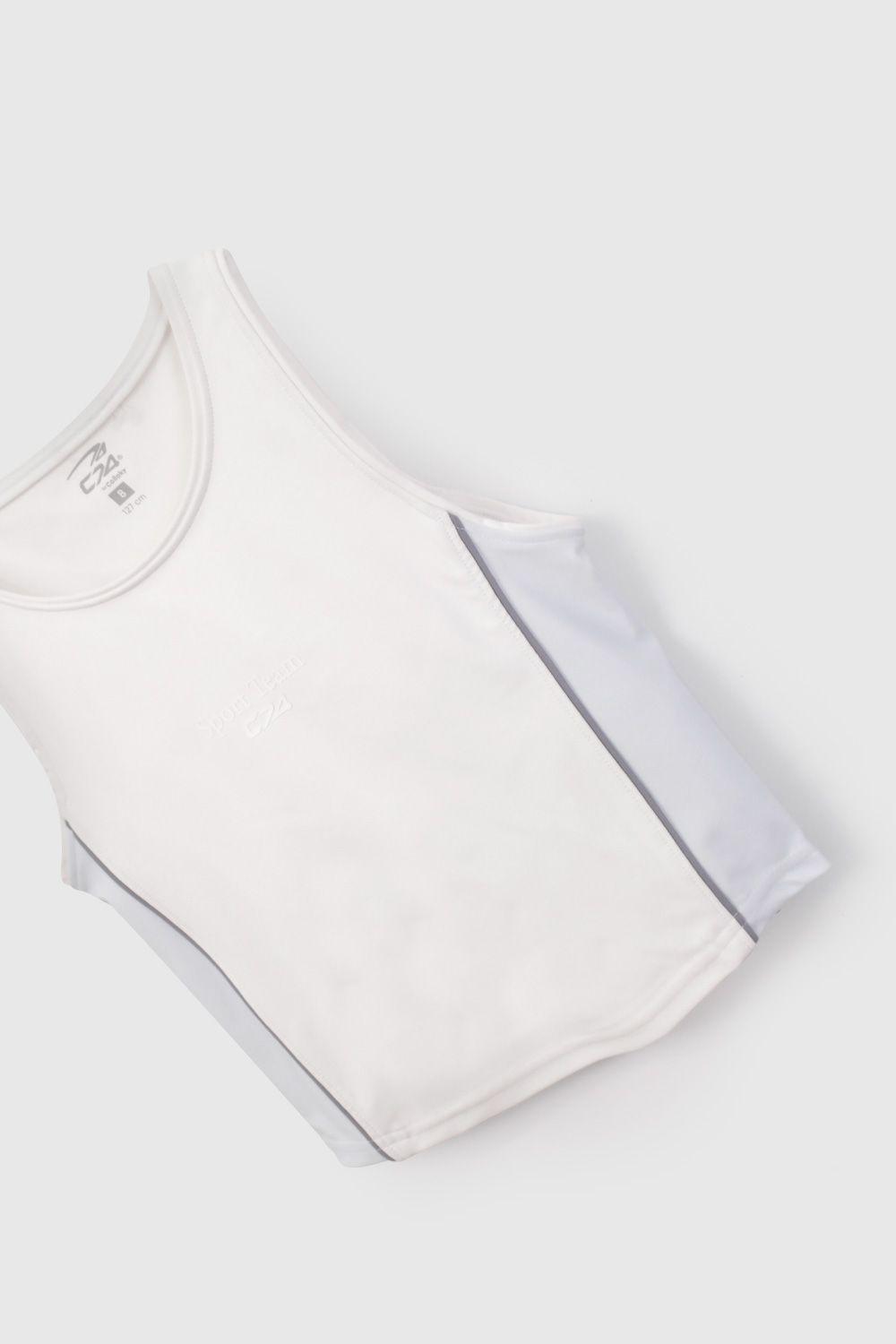Polera Blanca Deportiva De Niña POPY0409V26-2
