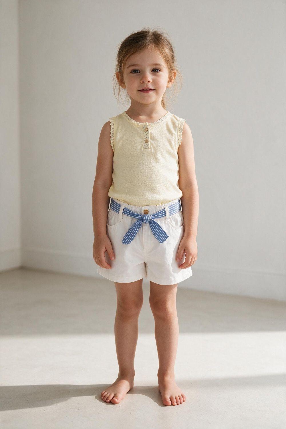 Short Pañuelo Crema Niña 6-9M a 4-5A Colloky-1
