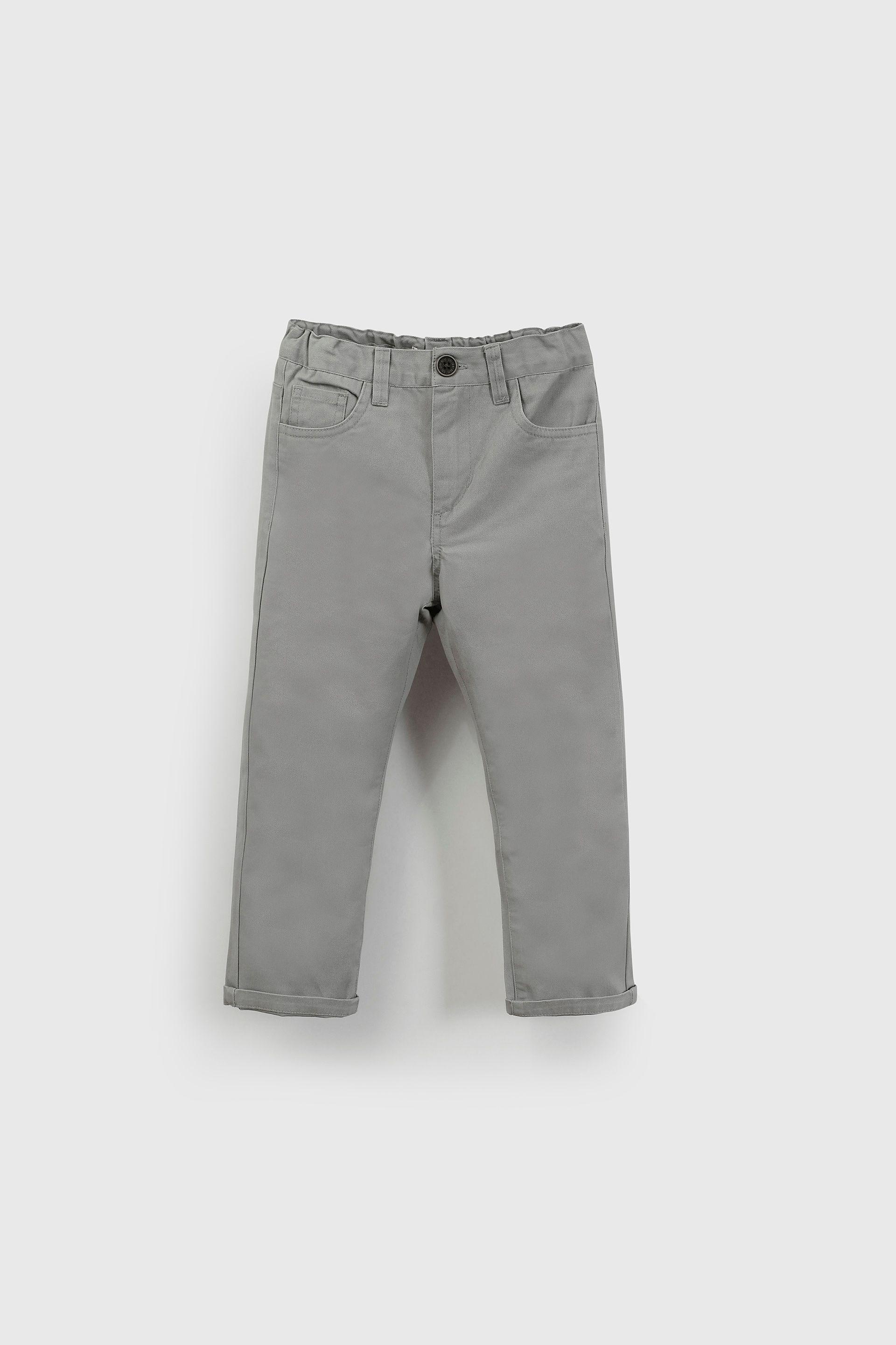 Pantalón de Gabardina Gris-0