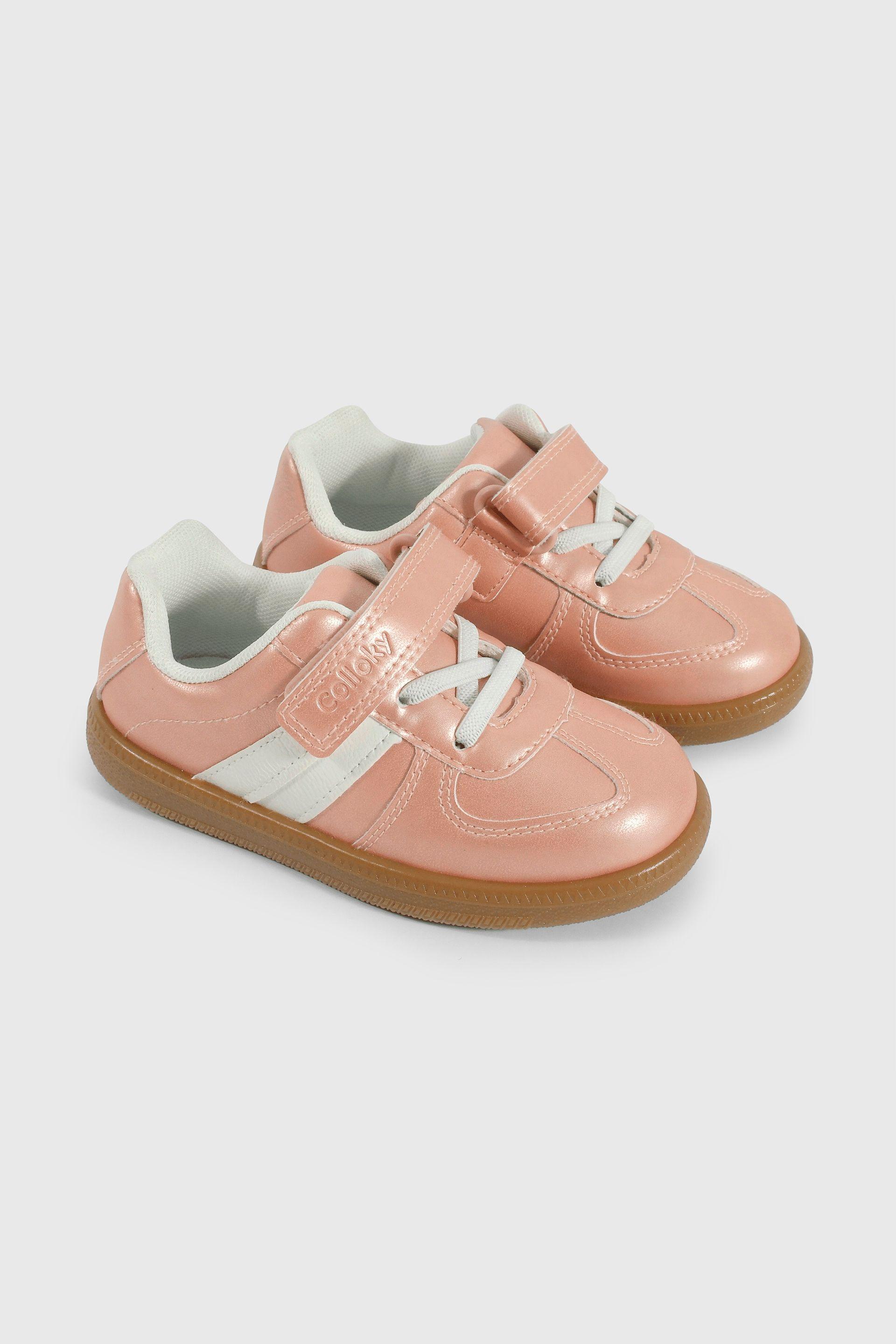 Zapatilla Caminante Lifestyle de Niña Rosado Velcro y Cordón-0