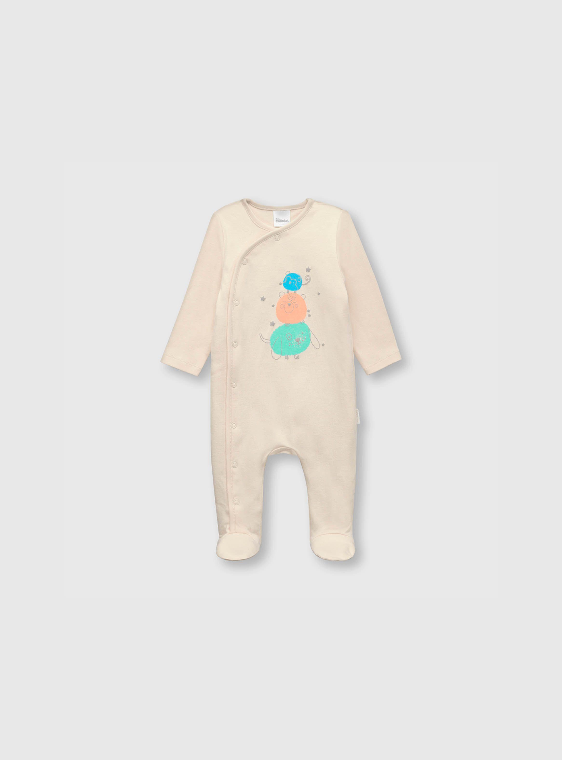 Osito Bebe Niño Estampado Beige (0 A 9 Meses) Colloky-0