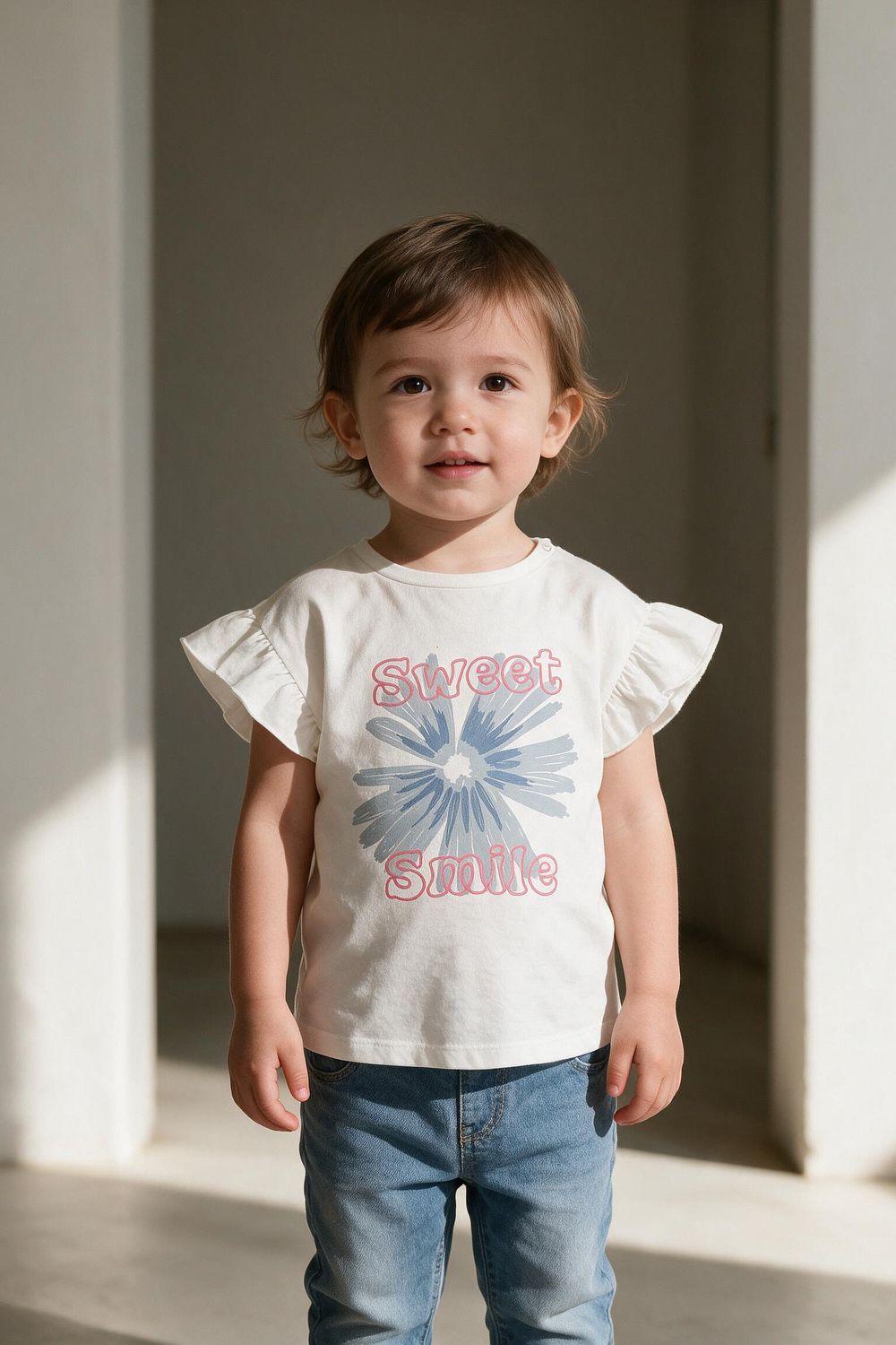 Polera Flor Blanco Niña 6-9M a 4-5A Colloky-1