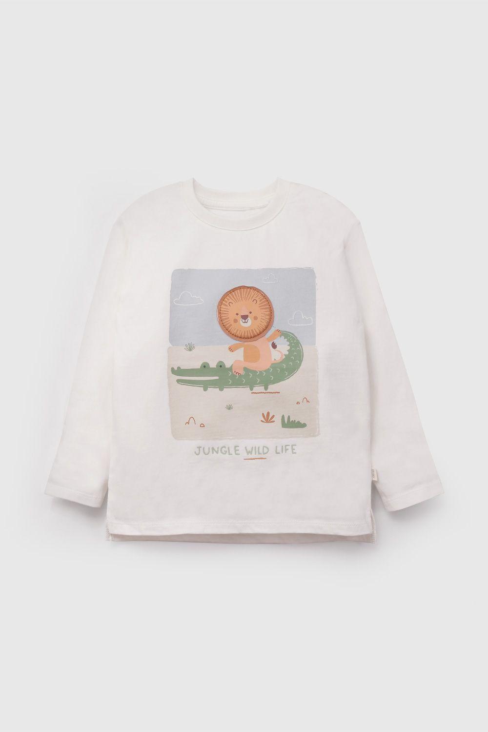 Polera Blanca Wild Life De Niño POJE8109V26-0