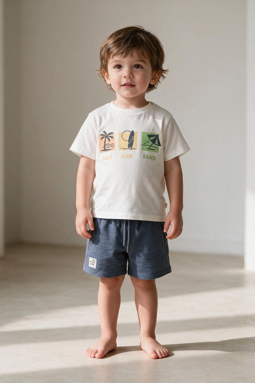 Polera "Salt, Sun And Sand" Blanco Niño 6-9M a 4-5A Colloky-1