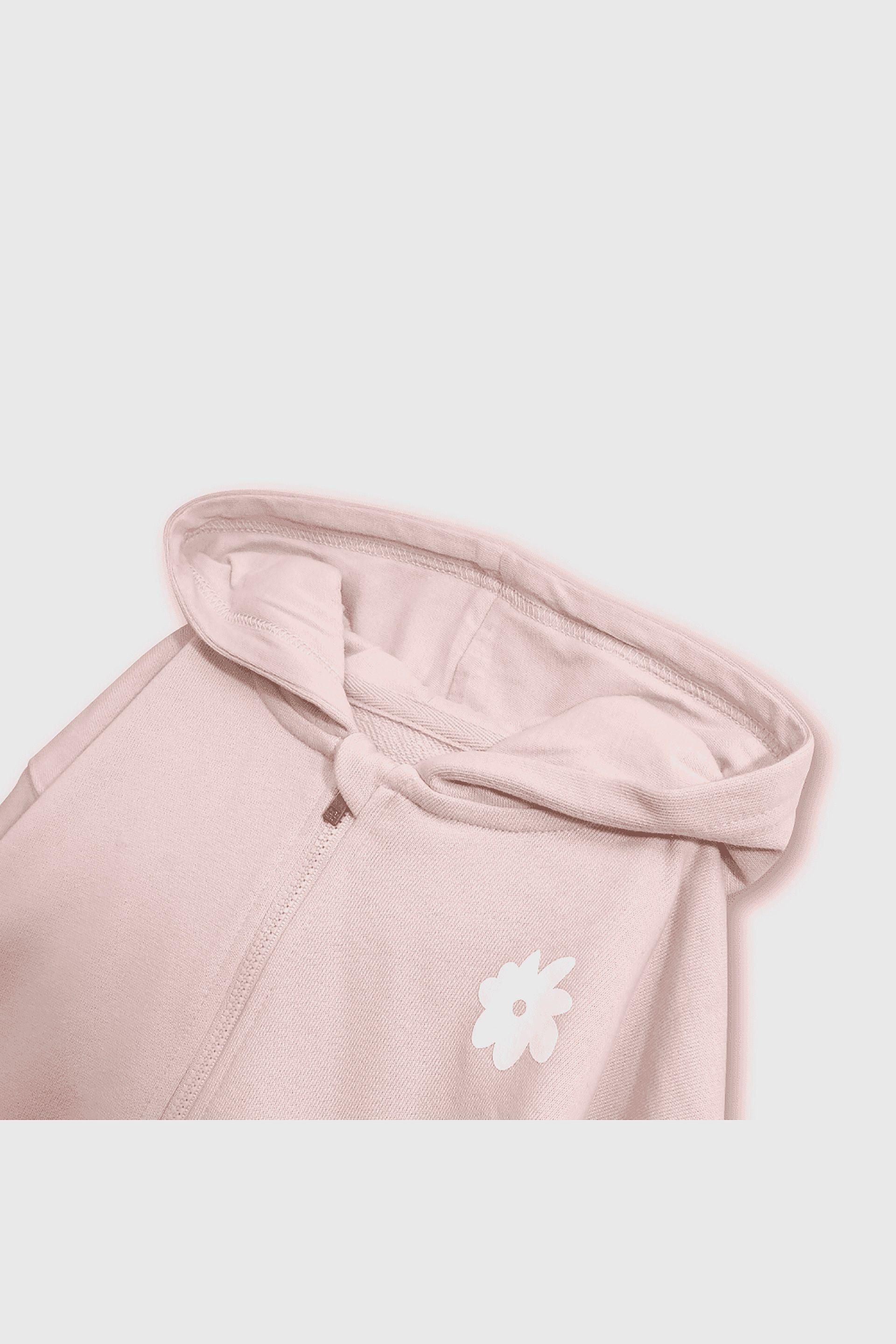 Polerón Beige con Gorro Forrado de Jersey y Cierre para Niña-2