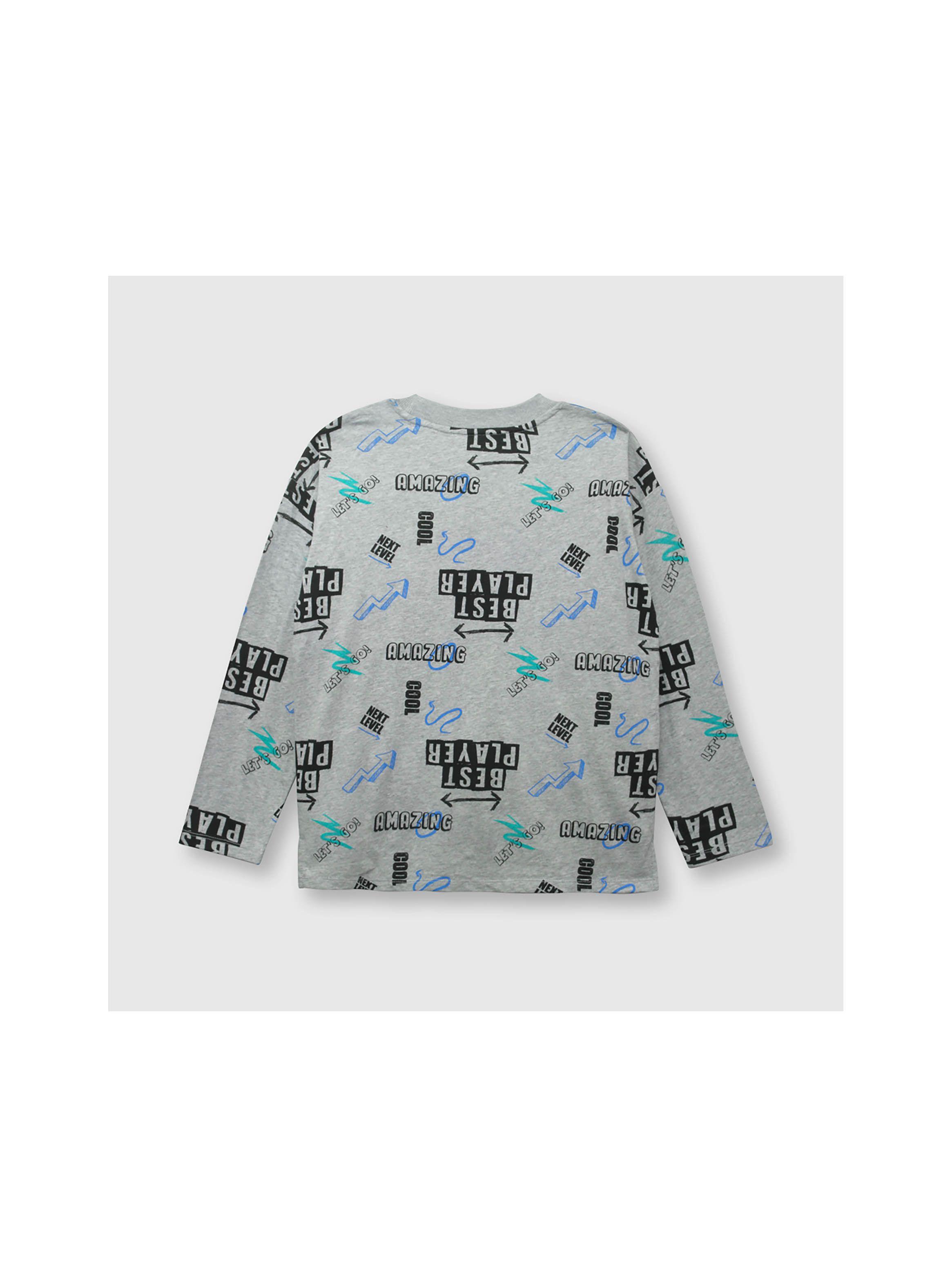 Polera De Niño Digital Gris Degradado (2 A 12 Años) Colloky-1