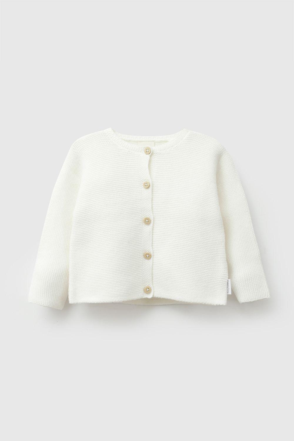 Chaleco Tejido Blanco Unisex Rn a 6-9M Colloky-0