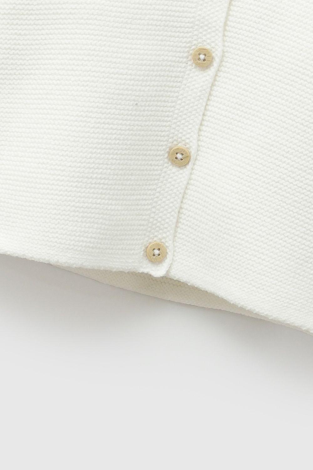 Chaleco Tejido Blanco Unisex Rn a 6-9M Colloky-3
