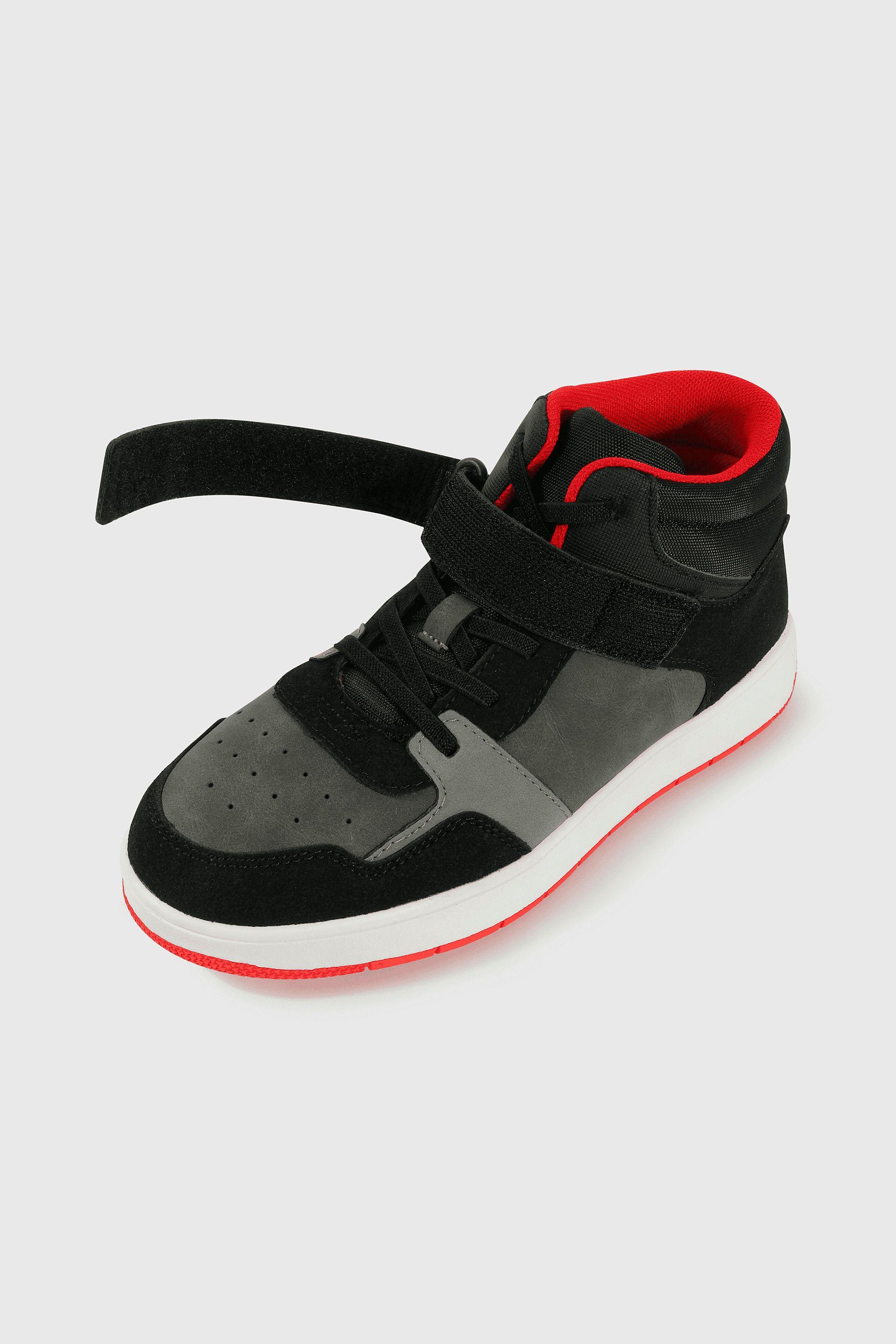 Zapatilla Lifestyle de Niño Negro Caña Media con Velcro y Cordón-5