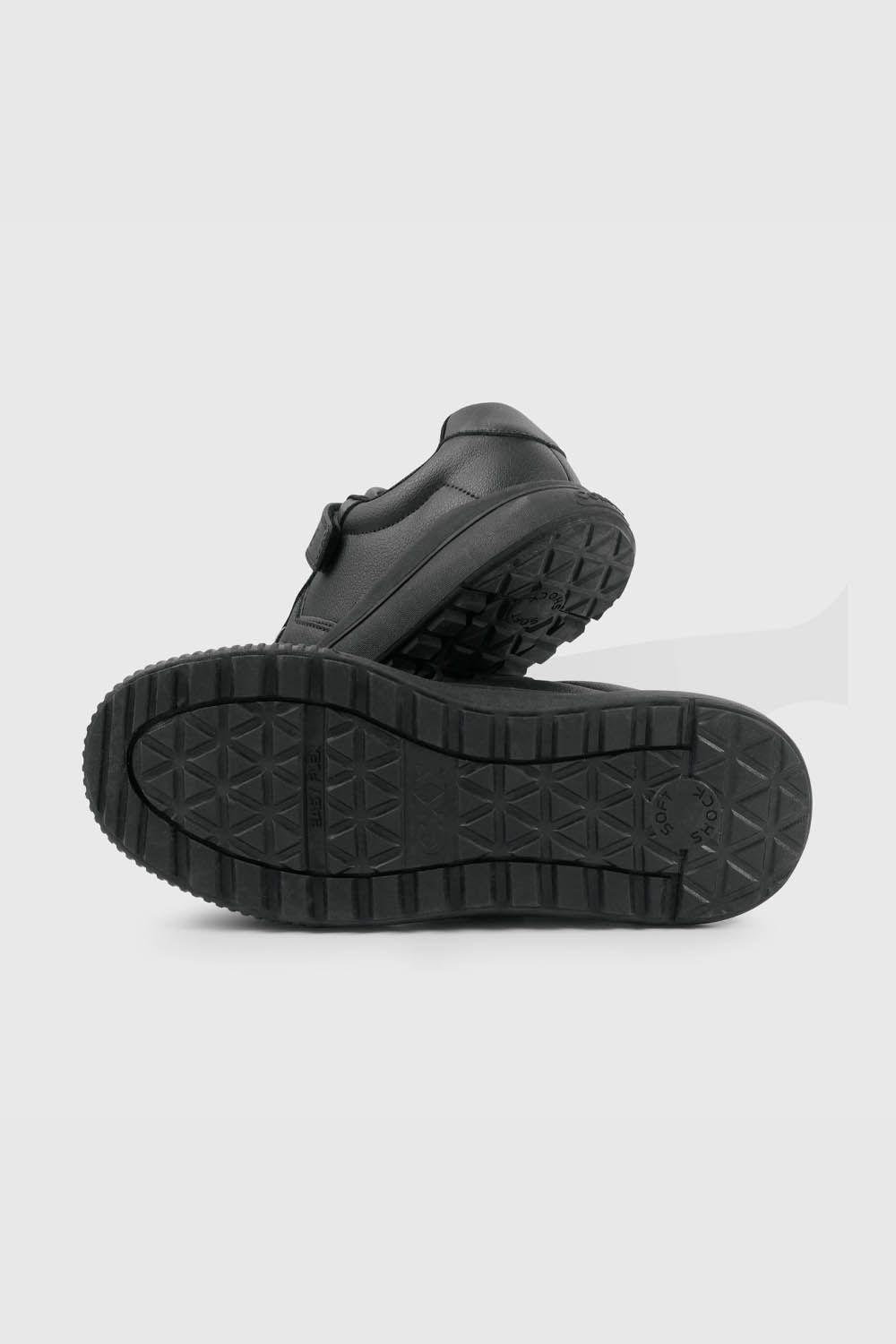 Zapatilla Escolar Negra para niño con Velcro Senior-2