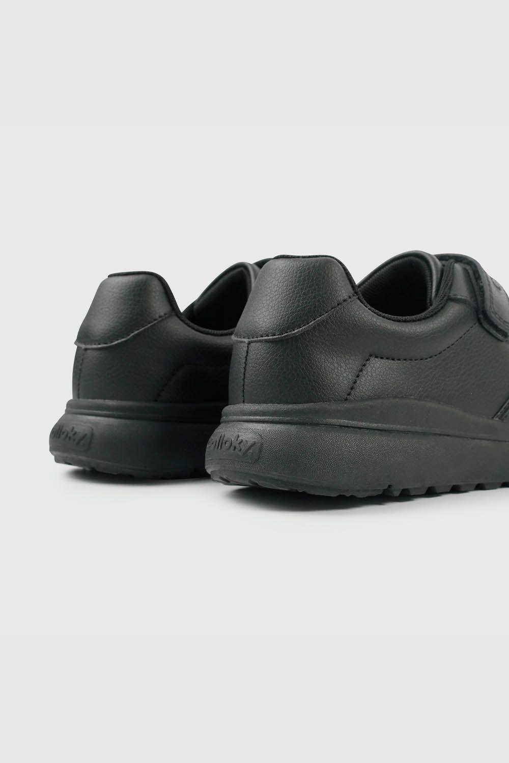 Zapatilla Escolar Negra para niño con Velcro Senior-4