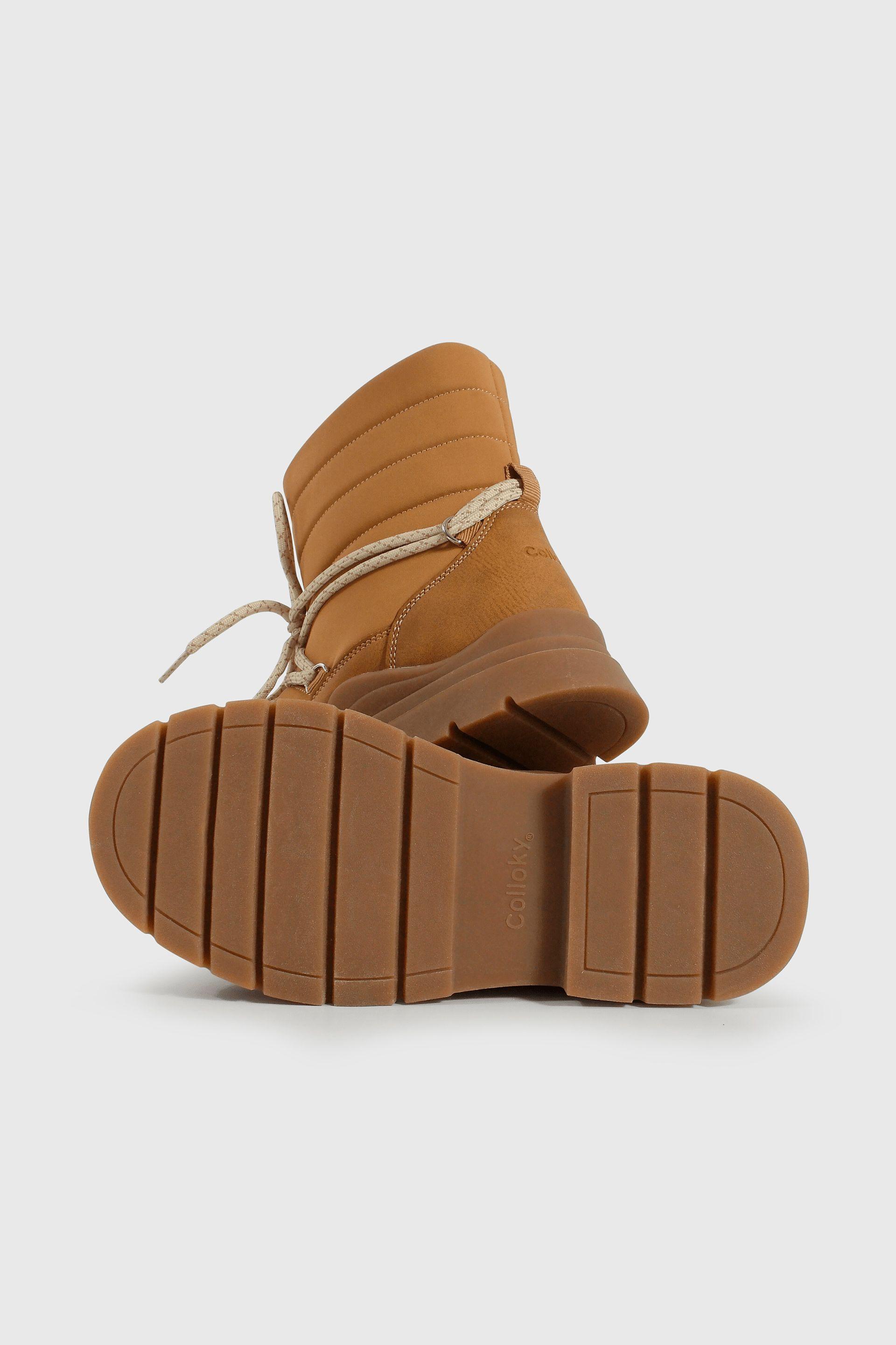 Bootie de Niña Café Caña Alta con Cierre Suela Antideslizante-2