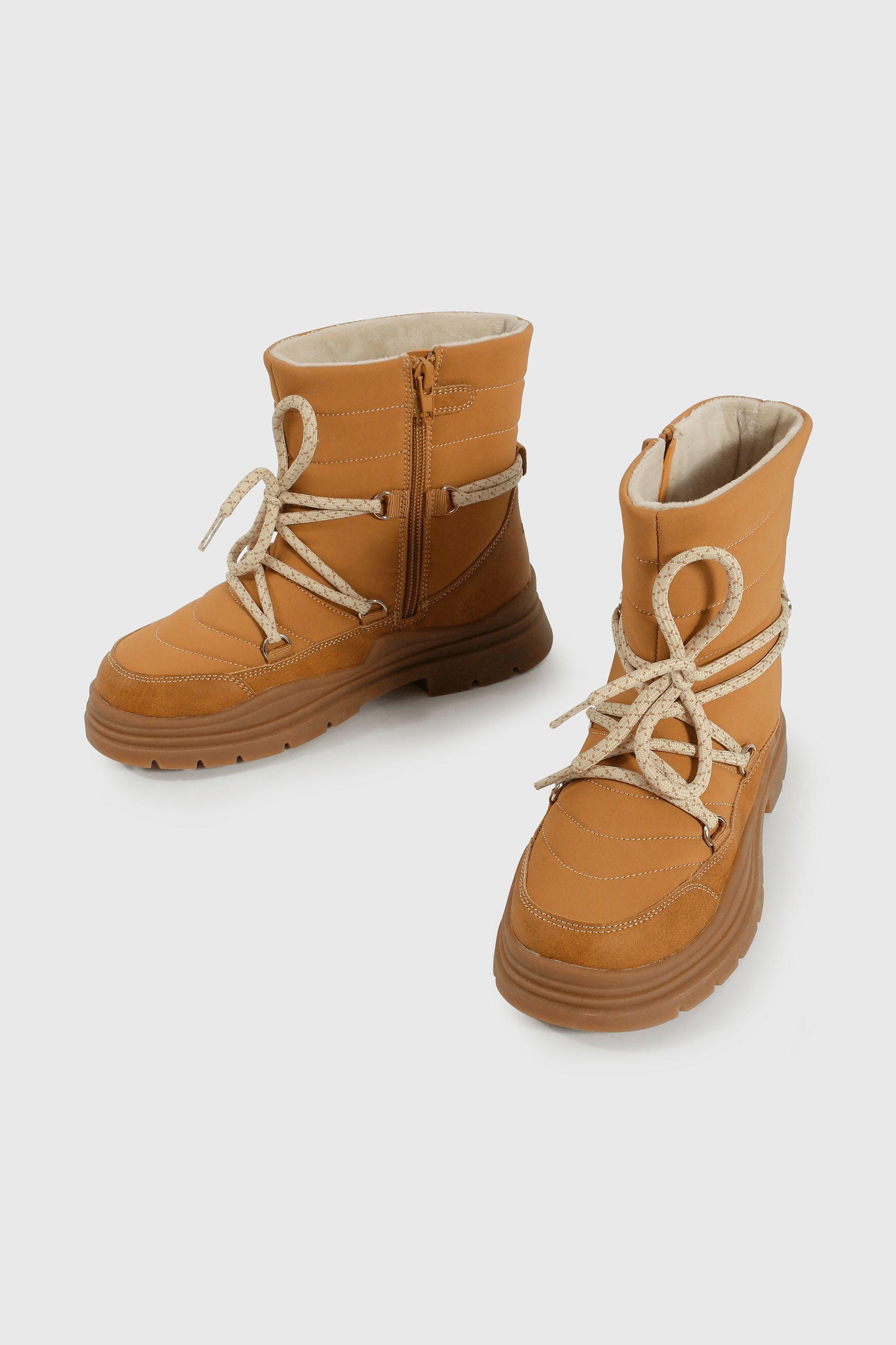 Bootie de Niña Café Caña Alta con Cierre Suela Antideslizante-3