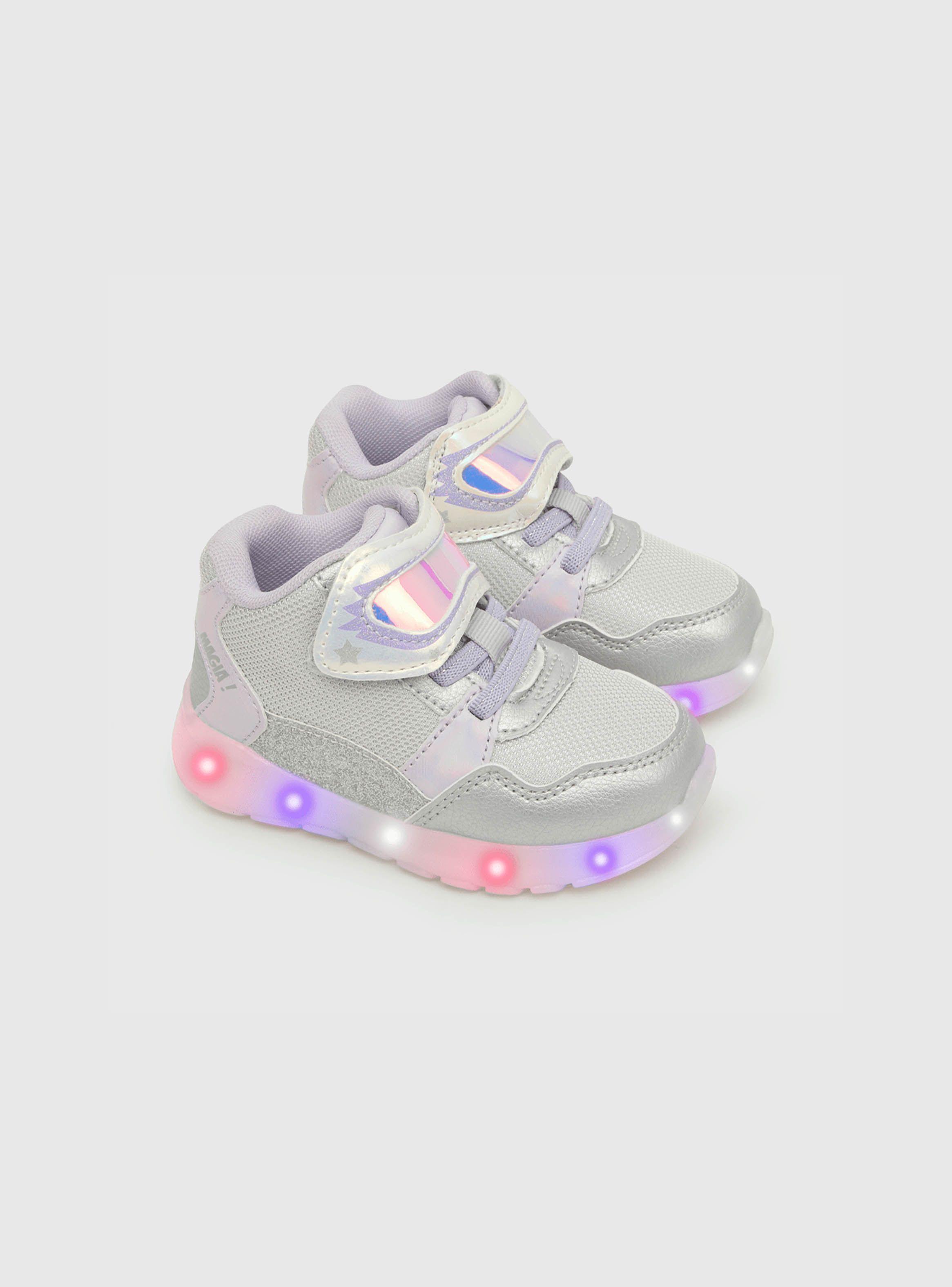 Zapatilla Luces Niña Gris (21 A 27) Colloky-0