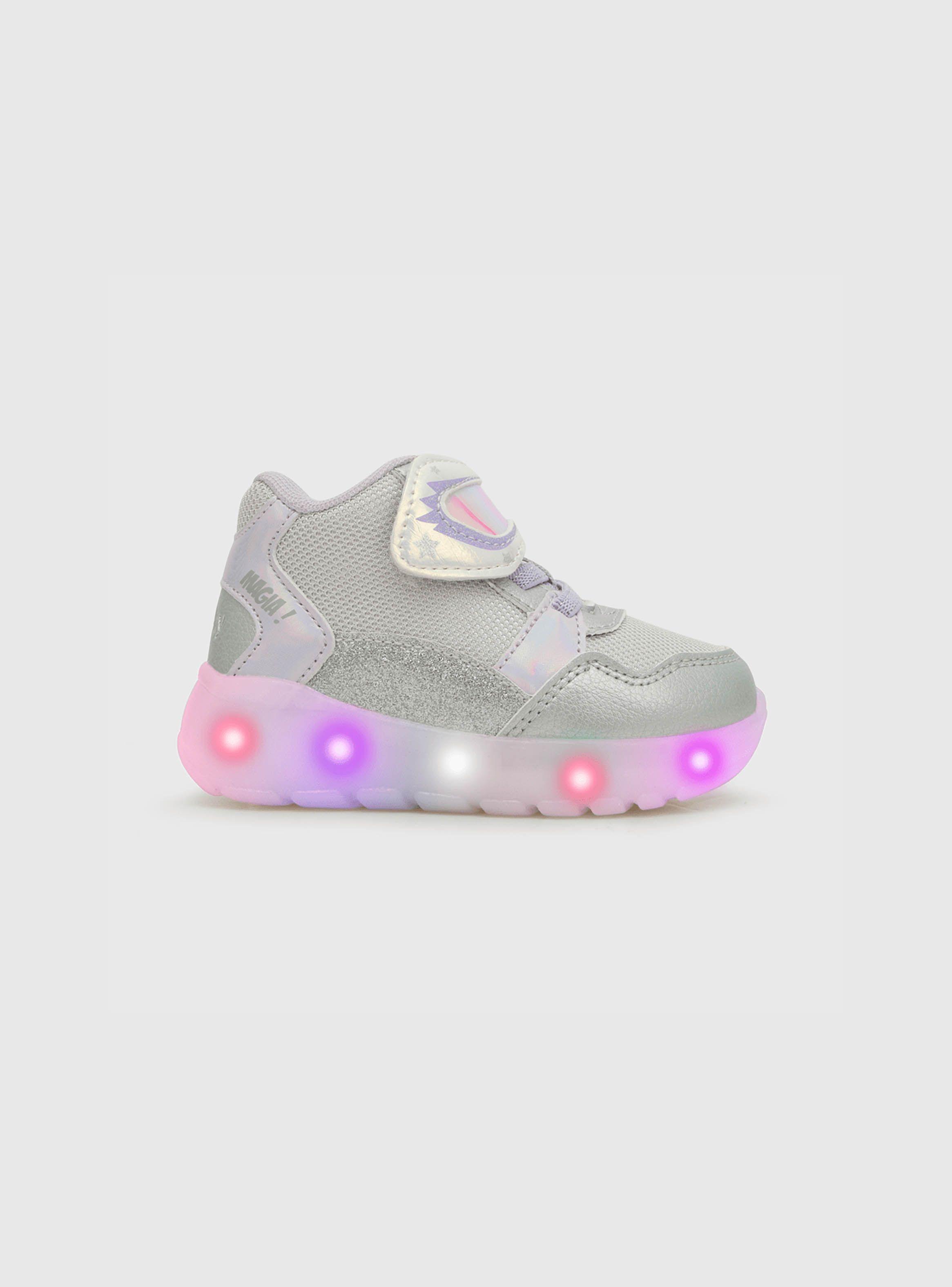 Zapatilla Luces Niña Gris (21 A 27) Colloky-1