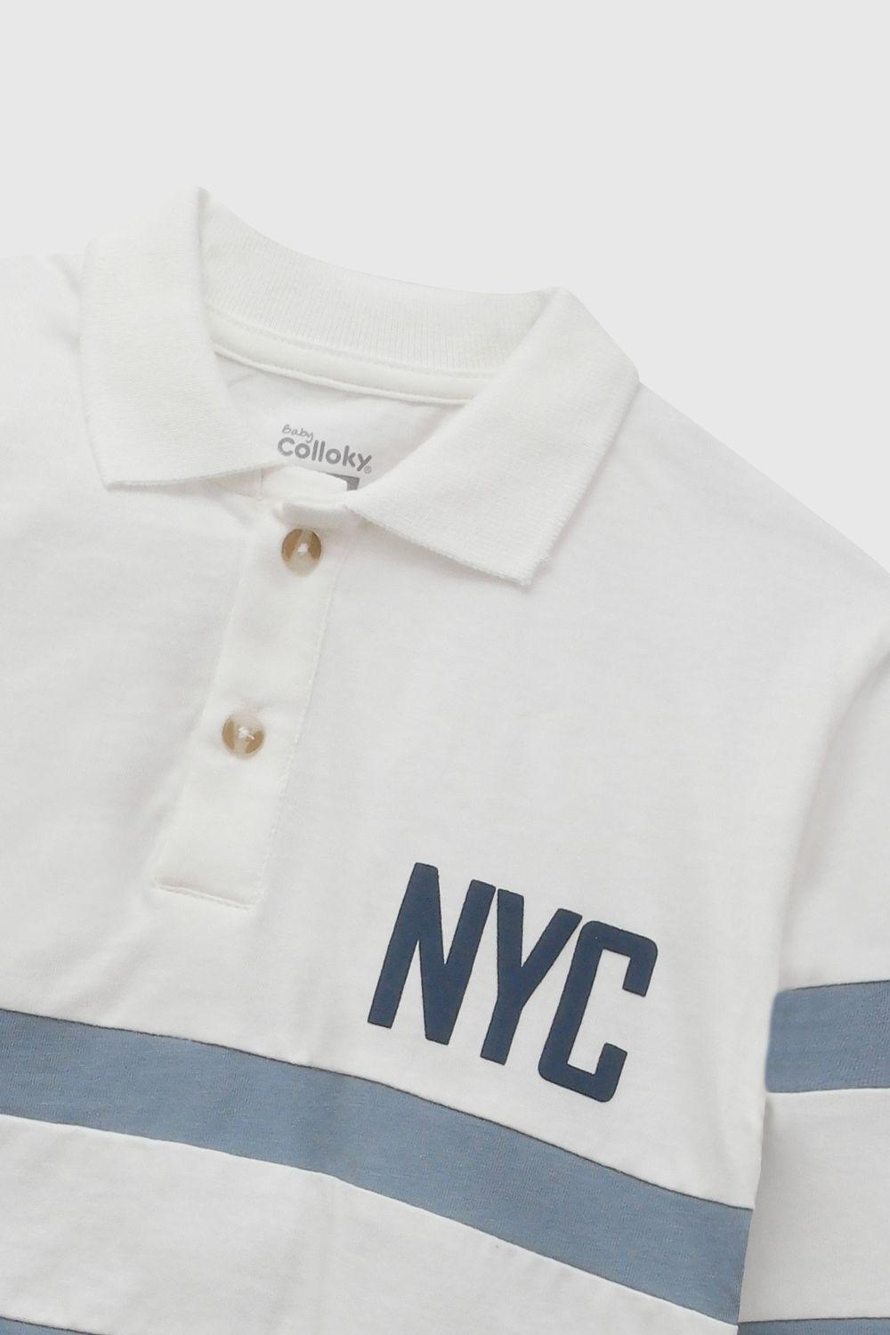 Polera Polo Rayas Blanco Niño 6-9M a 4-5A Colloky-2