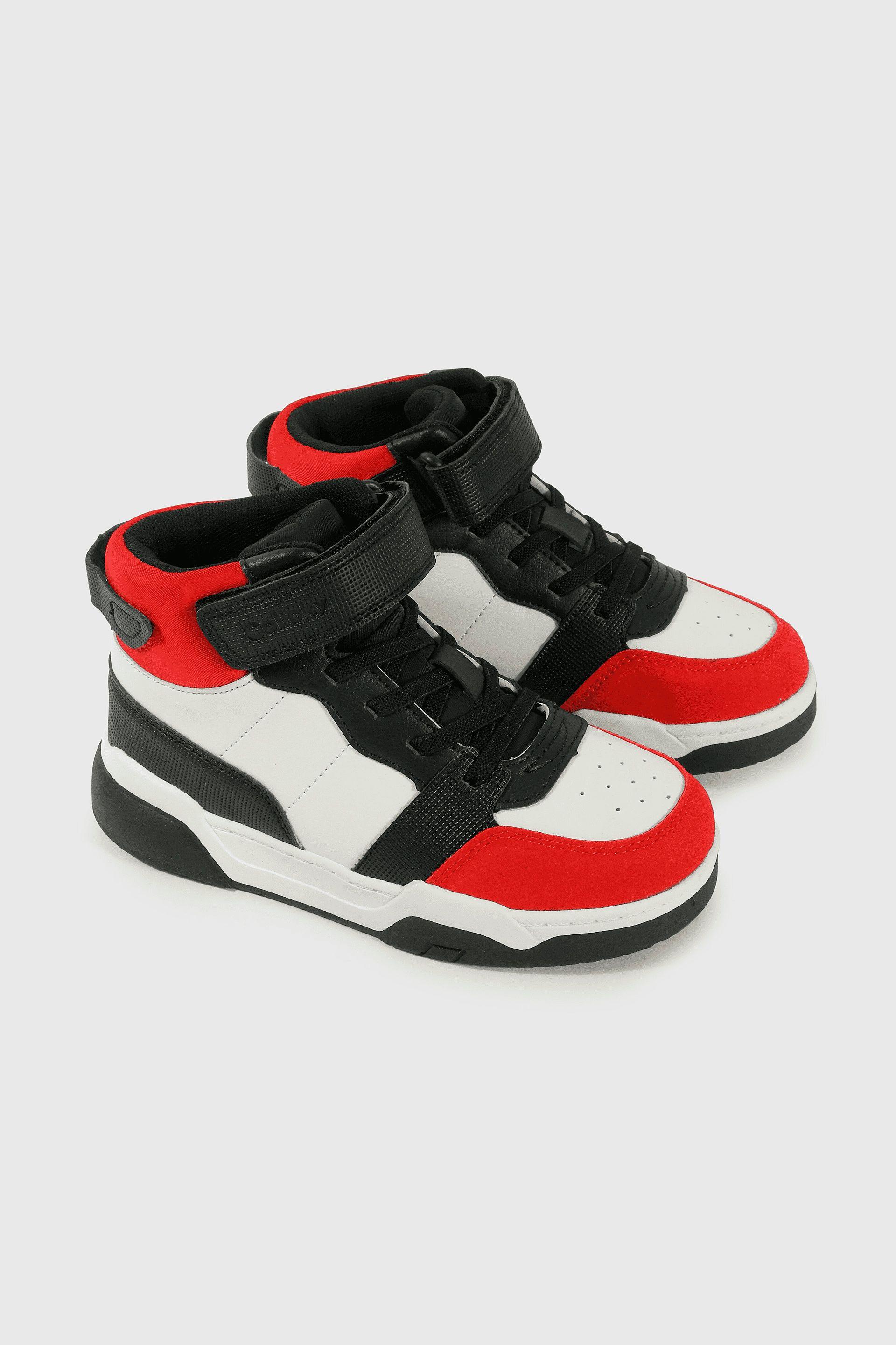 Zapatilla Lifestyle de Niño Rojo Caña Media con Velcro y Cordón-0