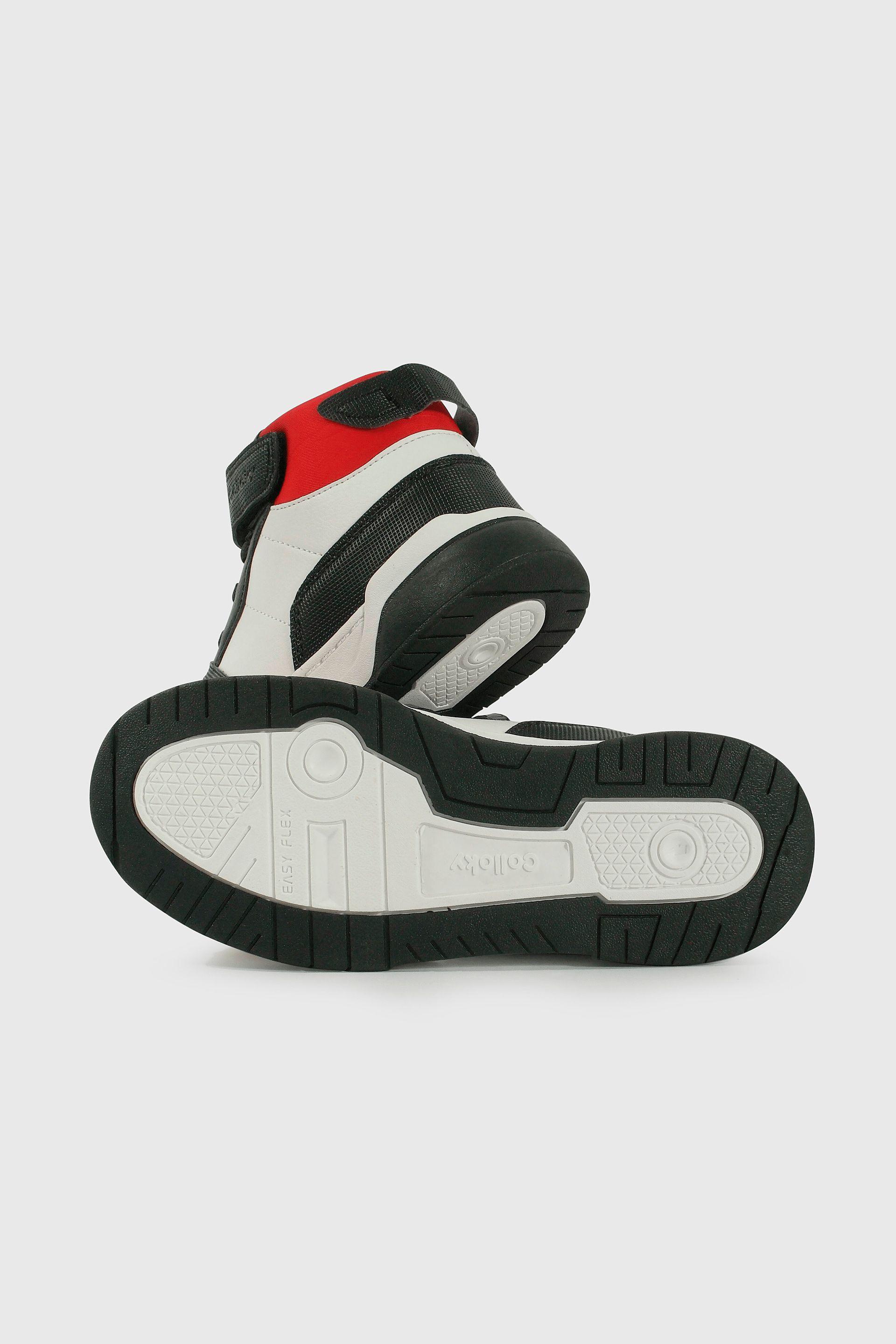 Zapatilla Lifestyle de Niño Rojo Caña Media con Velcro y Cordón-2