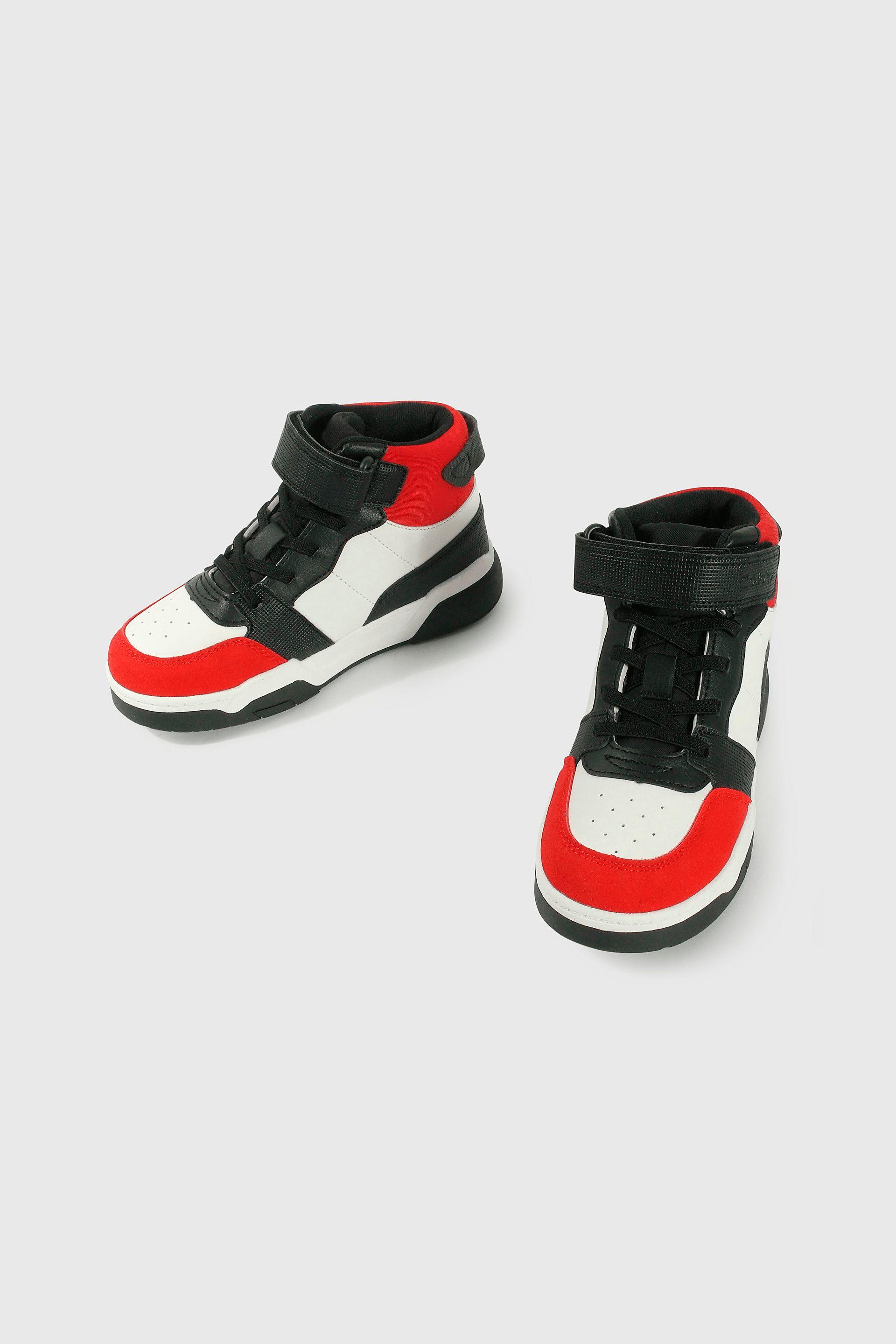 Zapatilla Lifestyle de Niño Rojo Caña Media con Velcro y Cordón-3