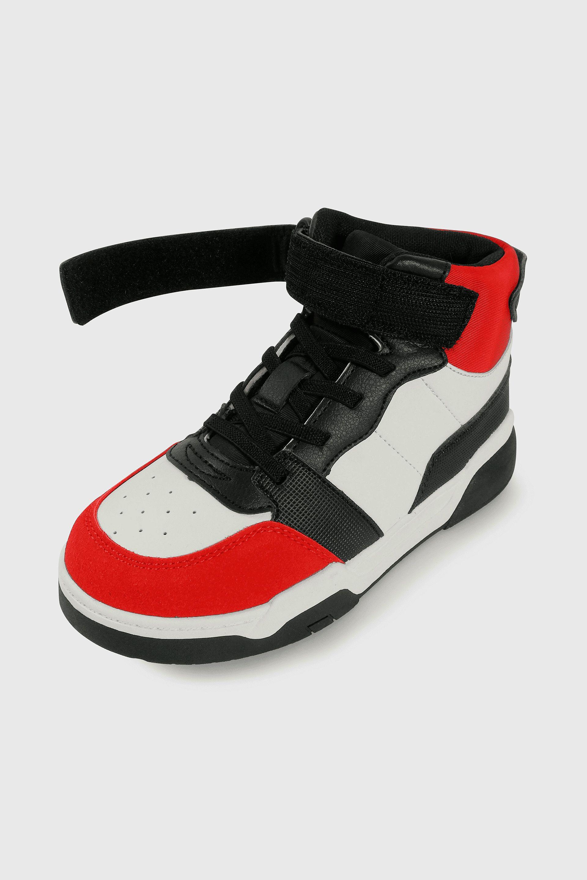 Zapatilla Lifestyle de Niño Rojo Caña Media con Velcro y Cordón-5