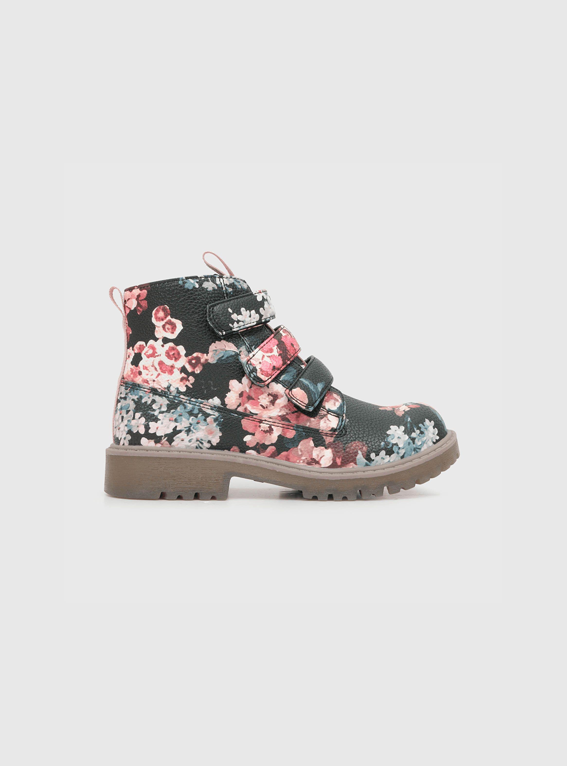 Botin Para Niña Tres Velcros Floral Print (28 A 38) Colloky-1