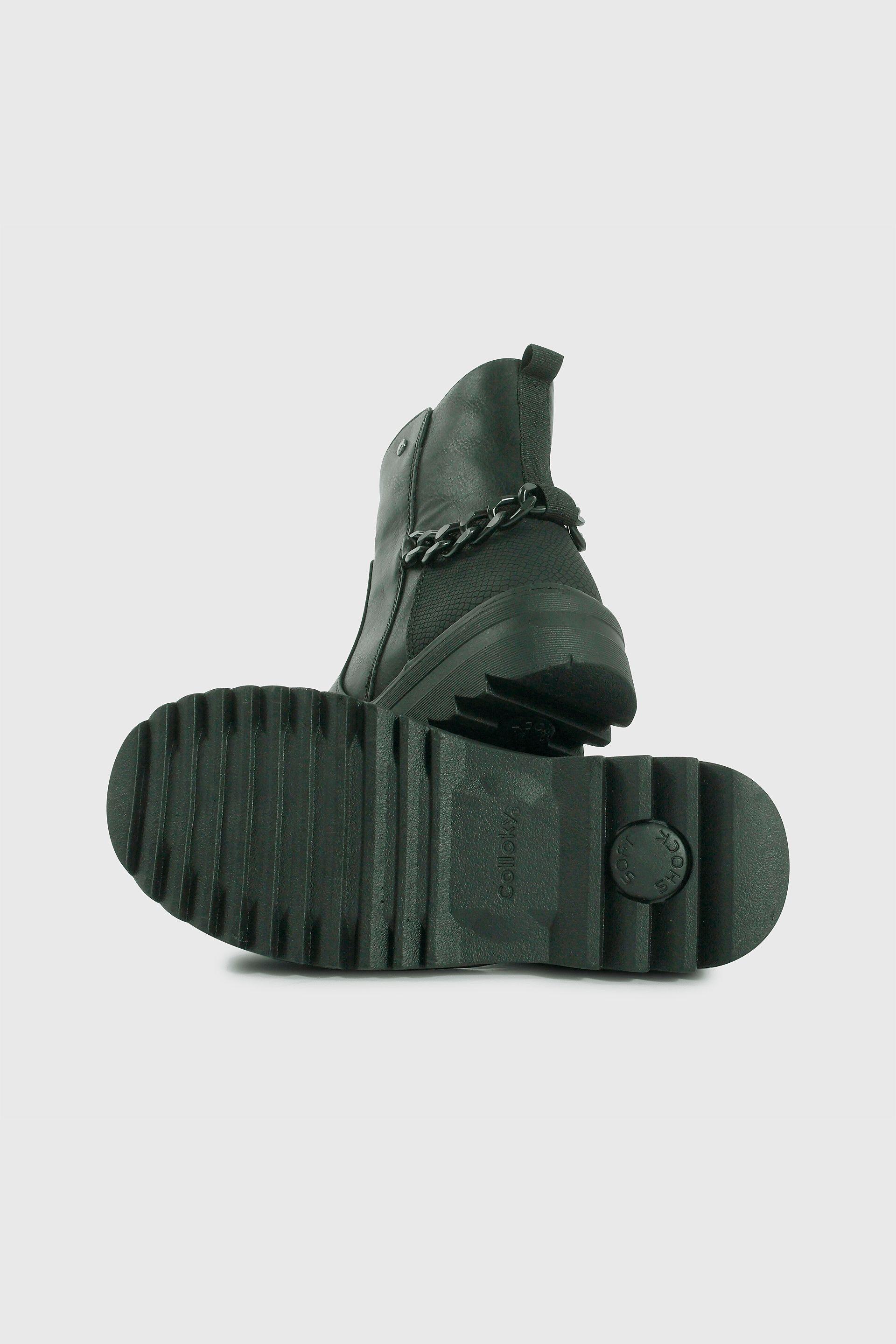 Bootie de Niña Negra Caña Media con Cierre-2