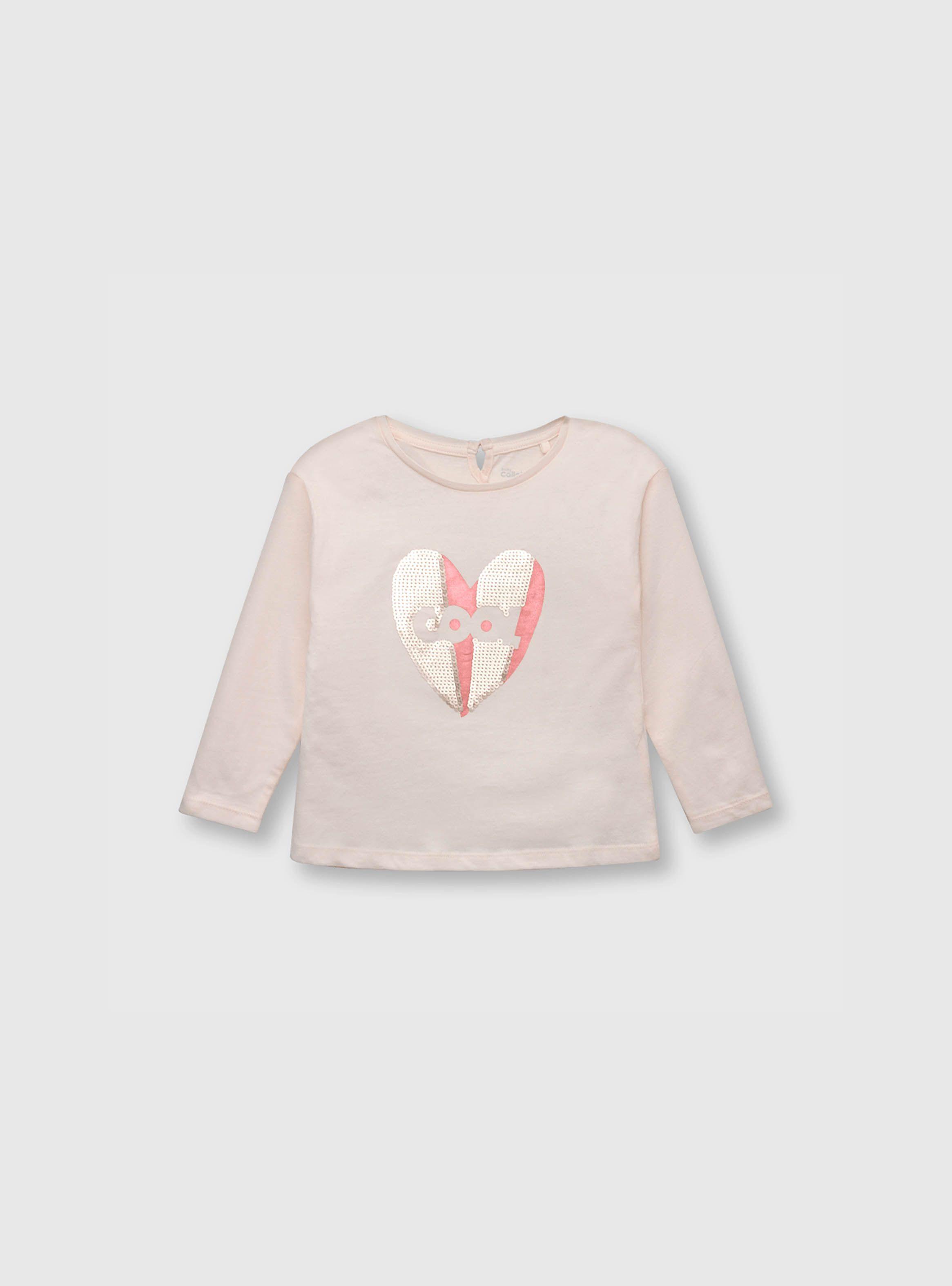 Polera De Bebé Niña Corazon Rosado (3 A 36 Meses) Colloky-0