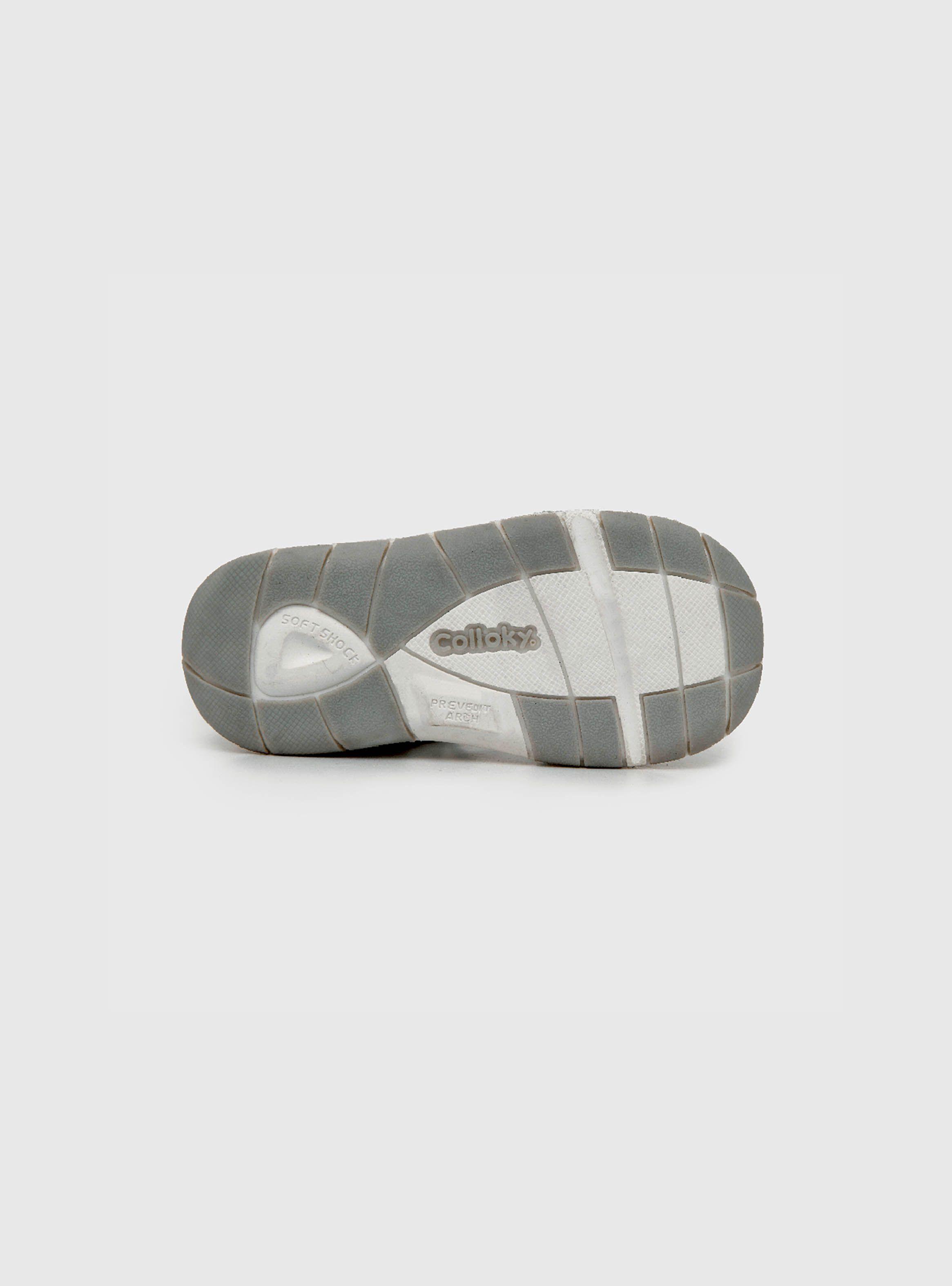 Sandalia De Niña Con Velcro Corto Gris (18 A 21) Colloky-2