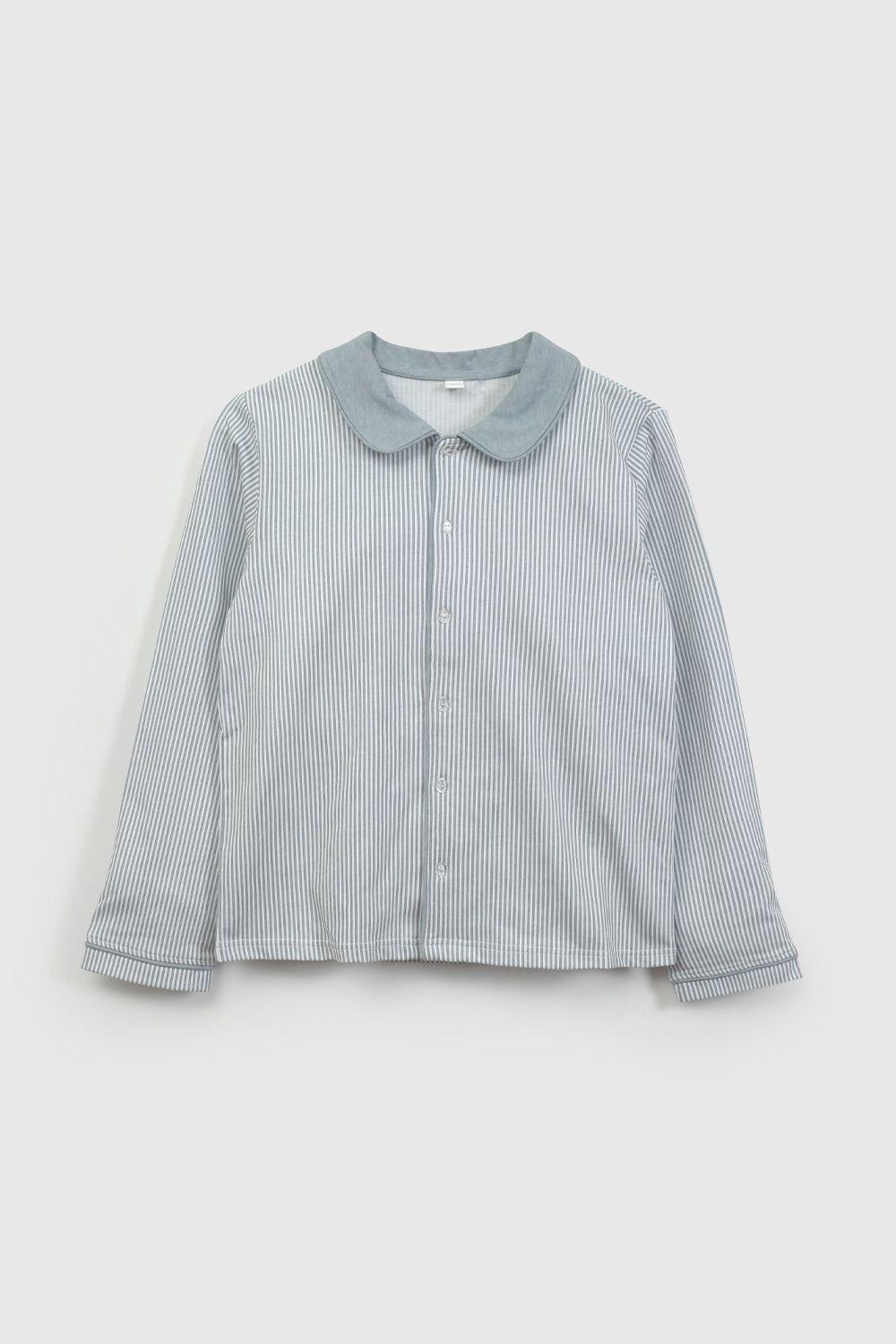 Pijama Celeste Camisero Líneas De Niño PJJE0159V26-1