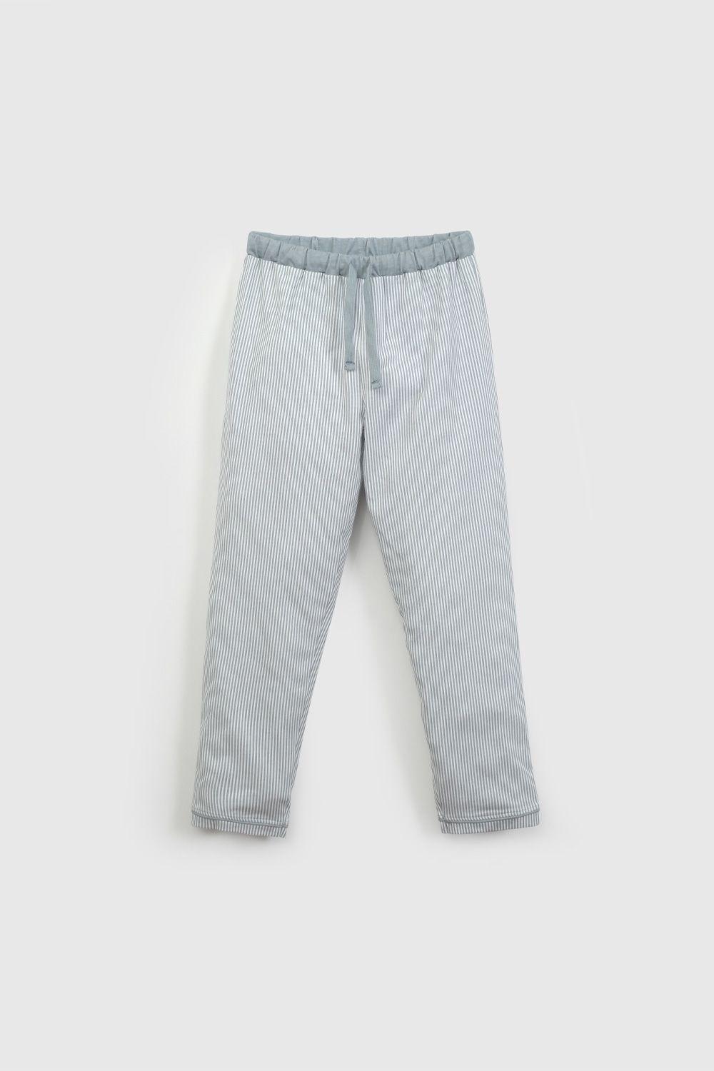 Pijama Celeste Camisero Líneas De Niño PJJE0159V26-2