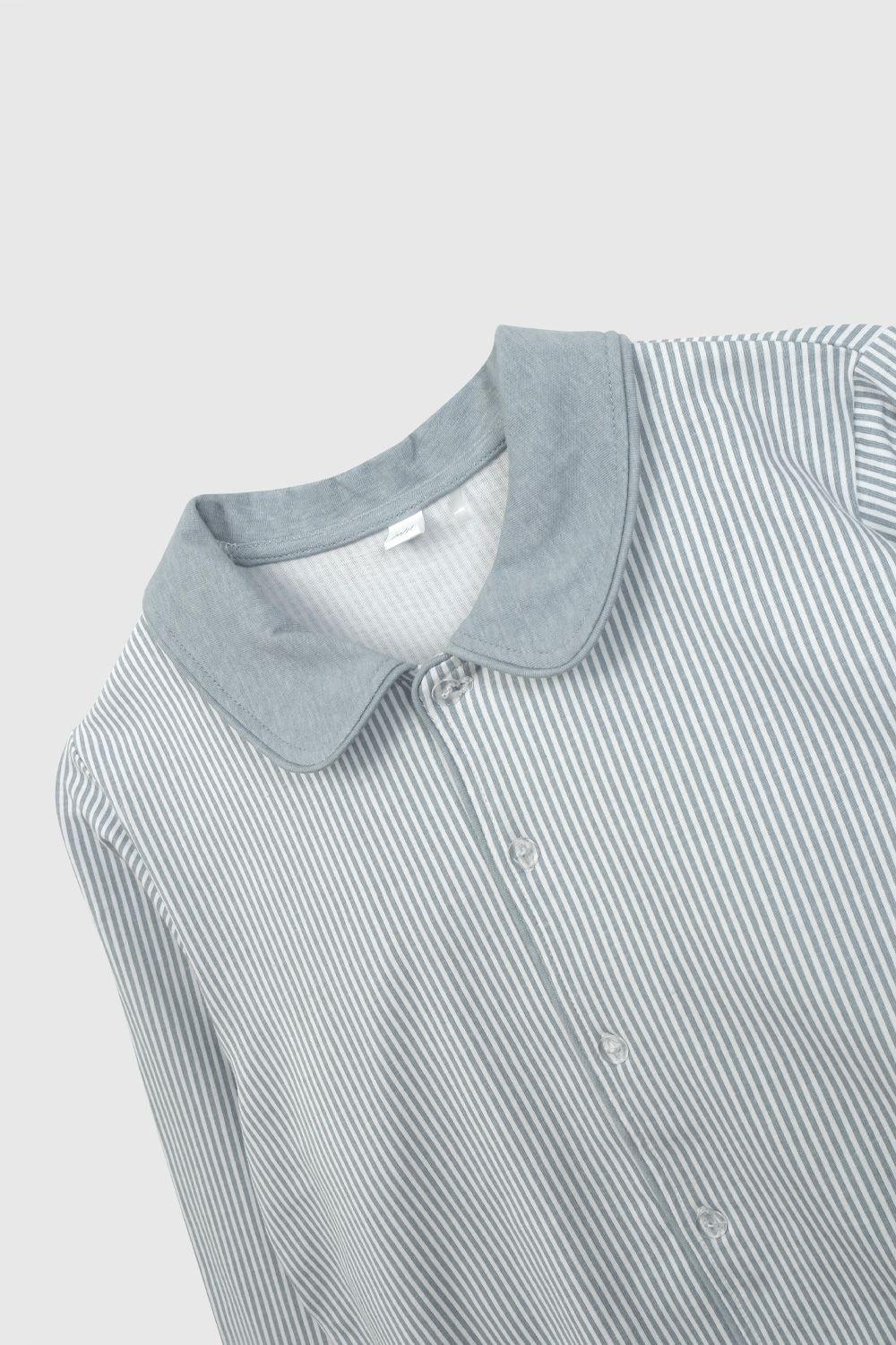 Pijama Celeste Camisero Líneas De Niño PJJE0159V26-3