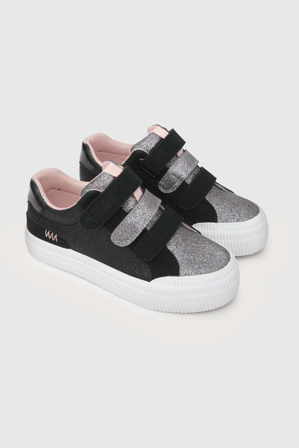 Zapatilla de niña urbana con brillo negro / black (28 a 38)-0