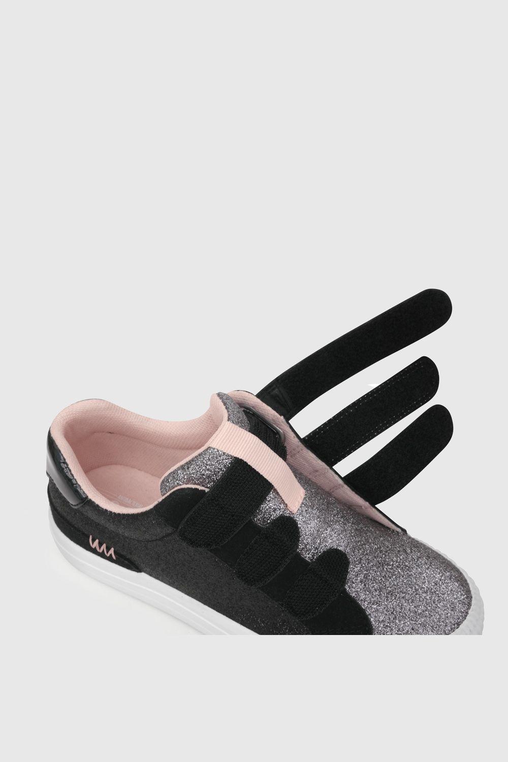 Zapatilla de niña urbana con brillo negro / black (28 a 38)-4