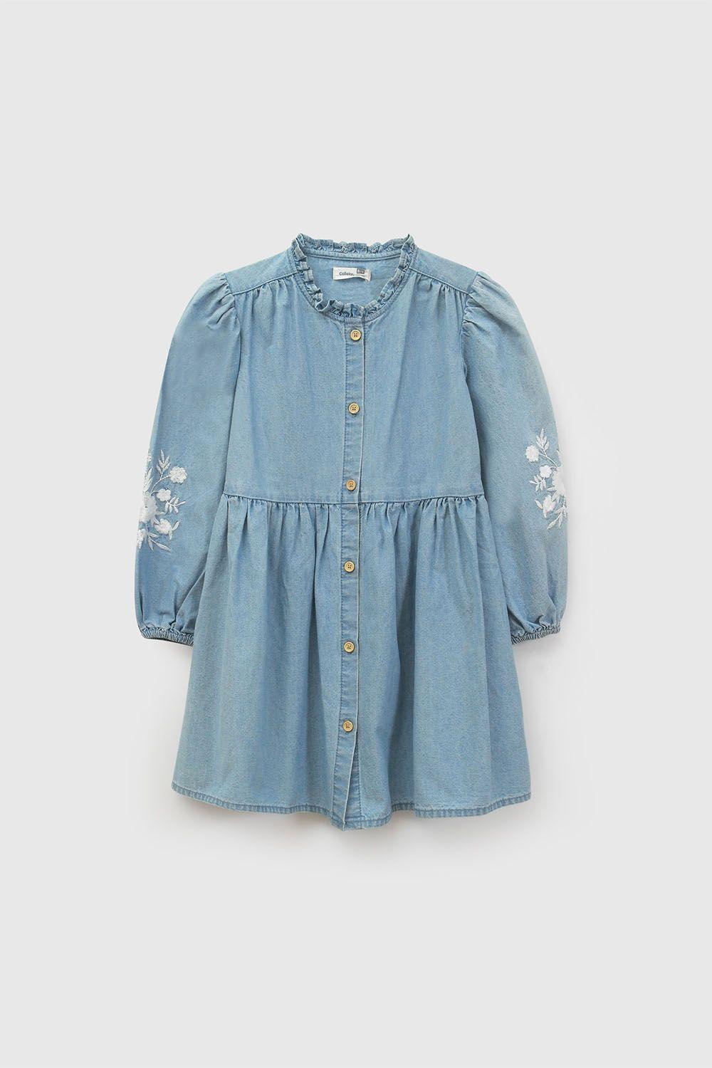 Vestido Celeste Niña Colloky-0