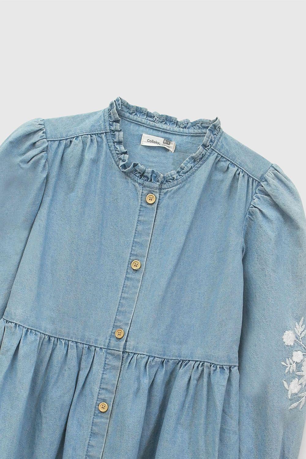 Vestido Celeste Niña Colloky-3