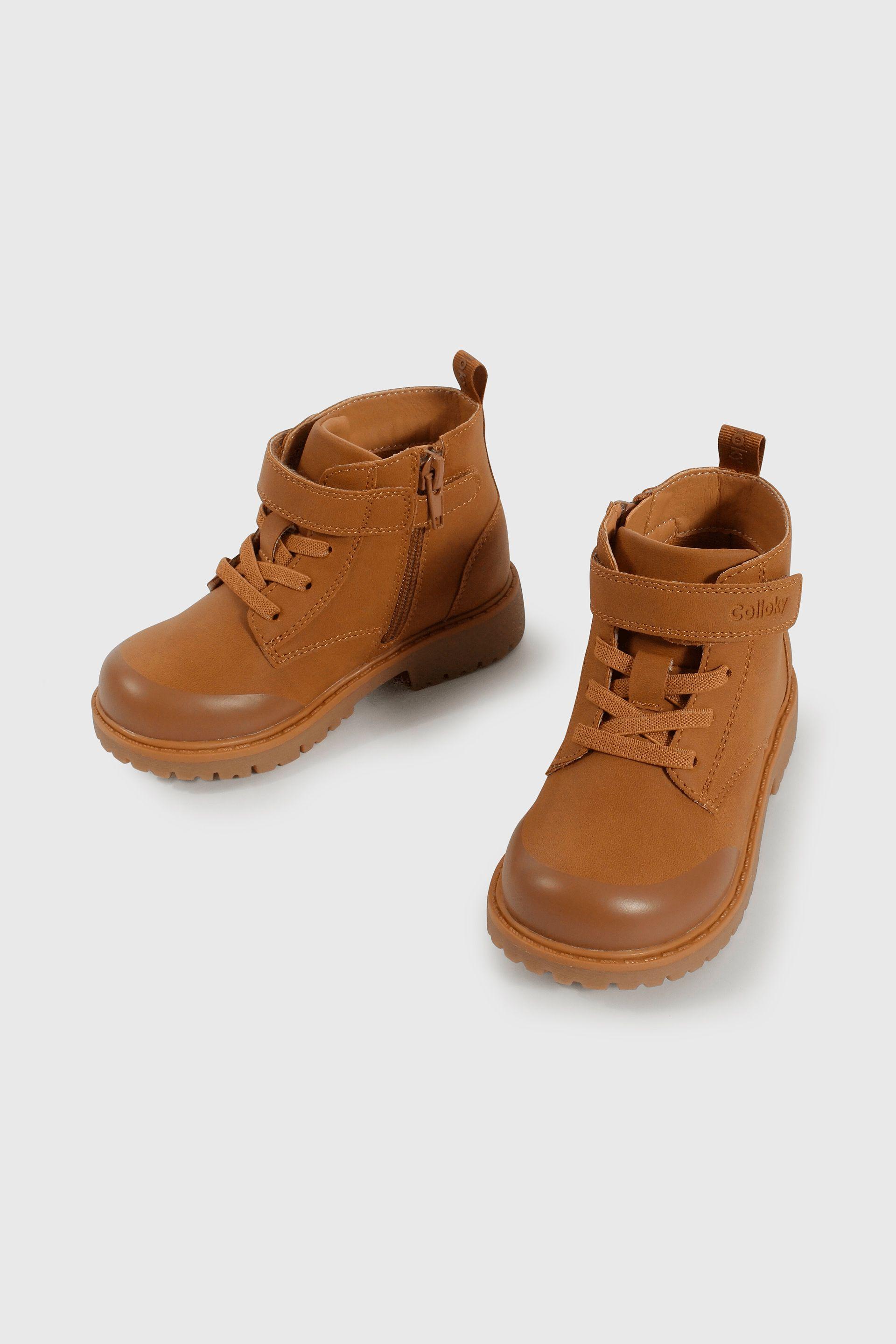 Botín Caminante caña media con cierre Café para Niña de 12 a 4 años-3