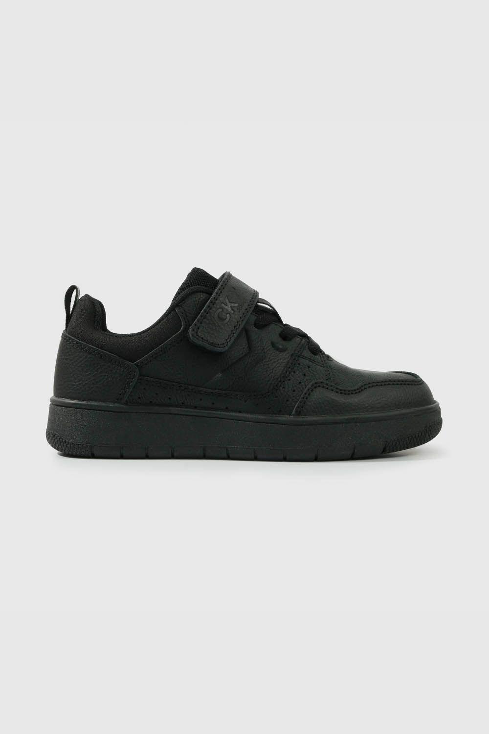 Zapatilla Escolar Unisex Negra con Velcro Junior 534-1