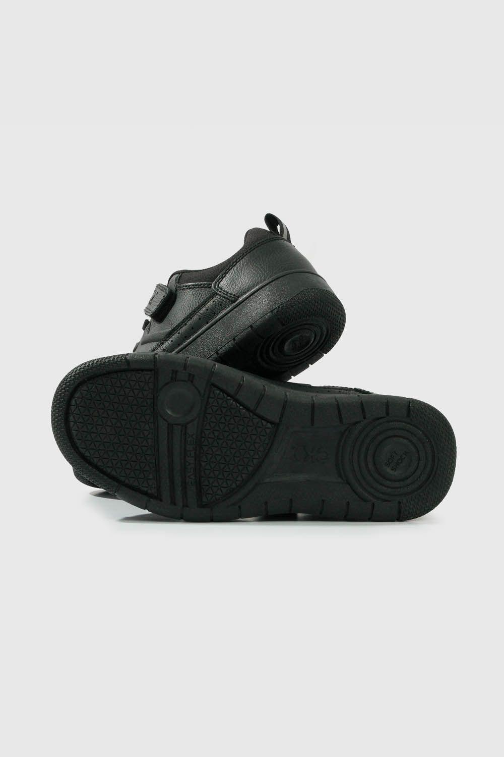 Zapatilla Escolar Unisex Negra con Velcro Junior 534-2