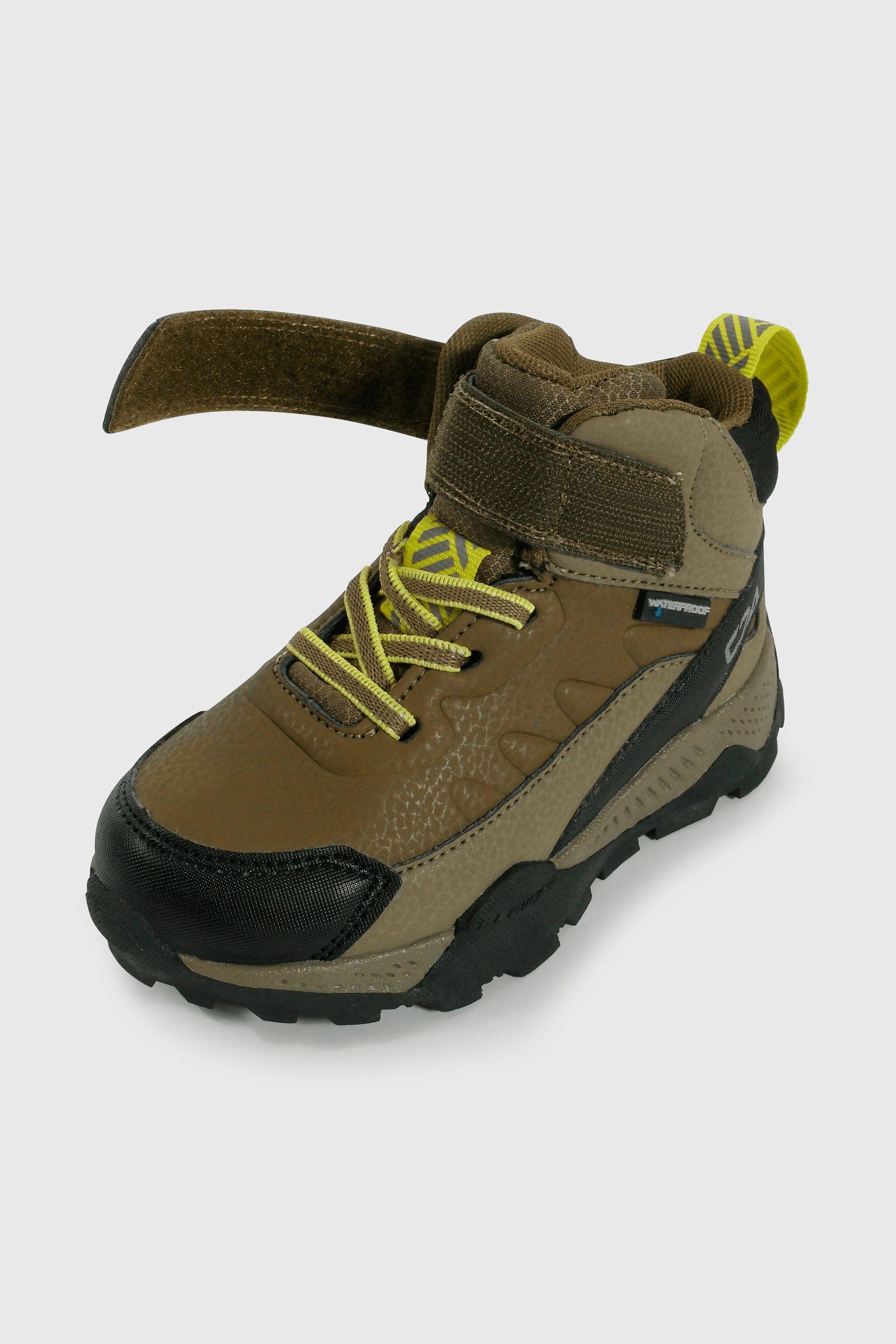 Botín Outdoor Caminante de Niño Verde Caña Alta Velcro y Cordón-5