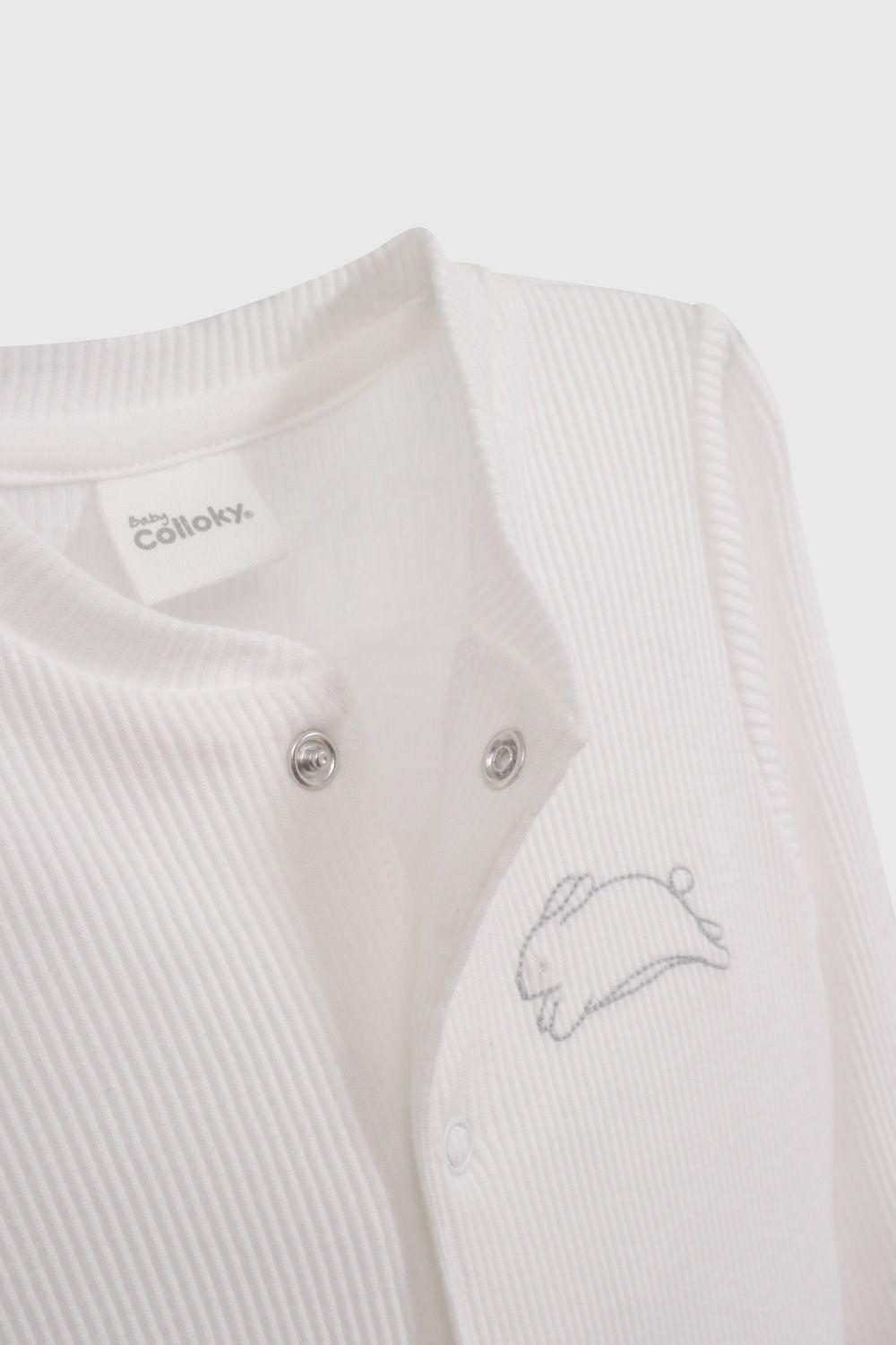 Osito Blanco Bordado Unisex OLPUU109V26-3